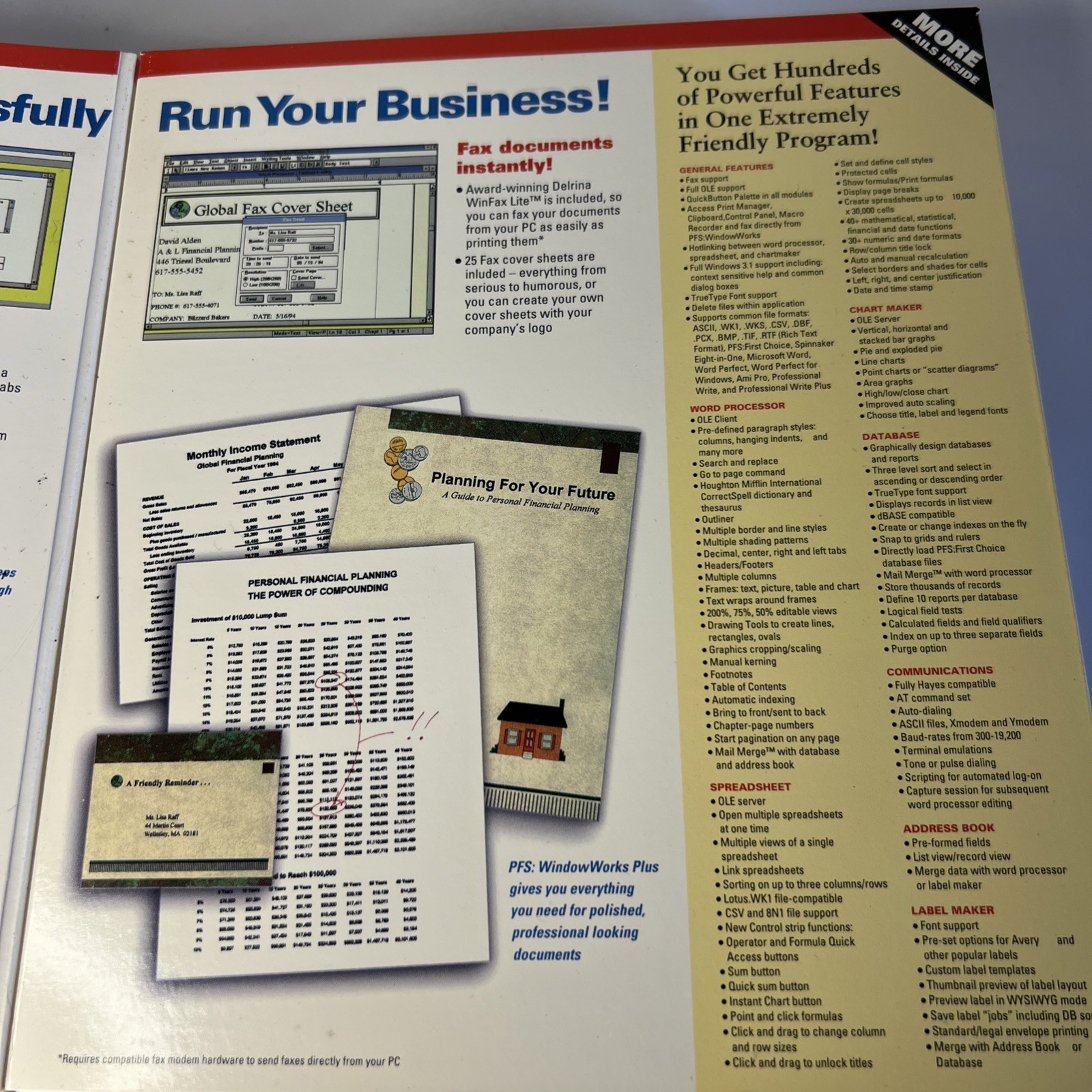 PFS Window Works Plus Windows 3.1 MS DOS 5.0 Or Higher Business Software Kit NEW