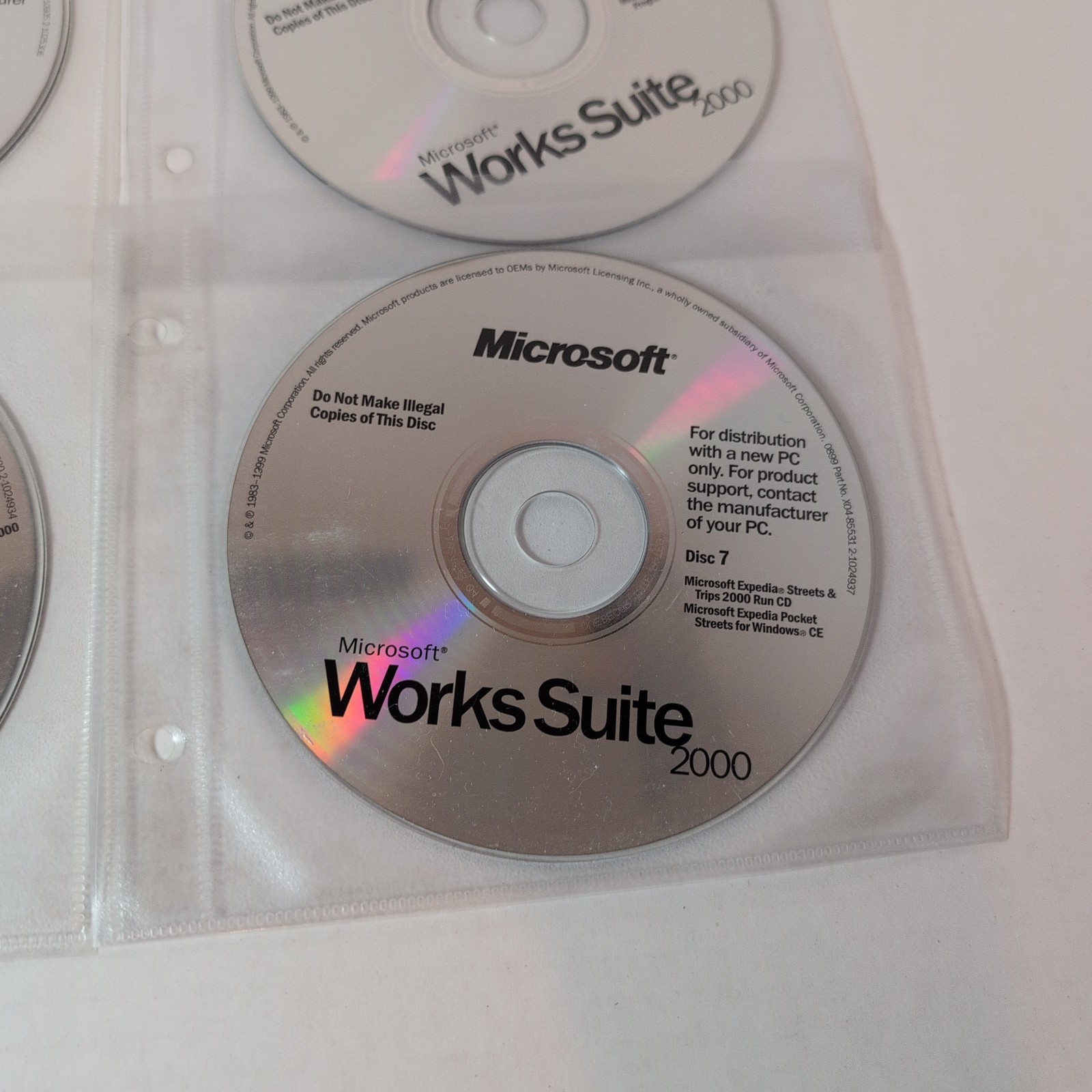 Microsoft Works Suite 2000 Complete 7 Disc +Tutorial PC CD-Rom Set w/Product Key