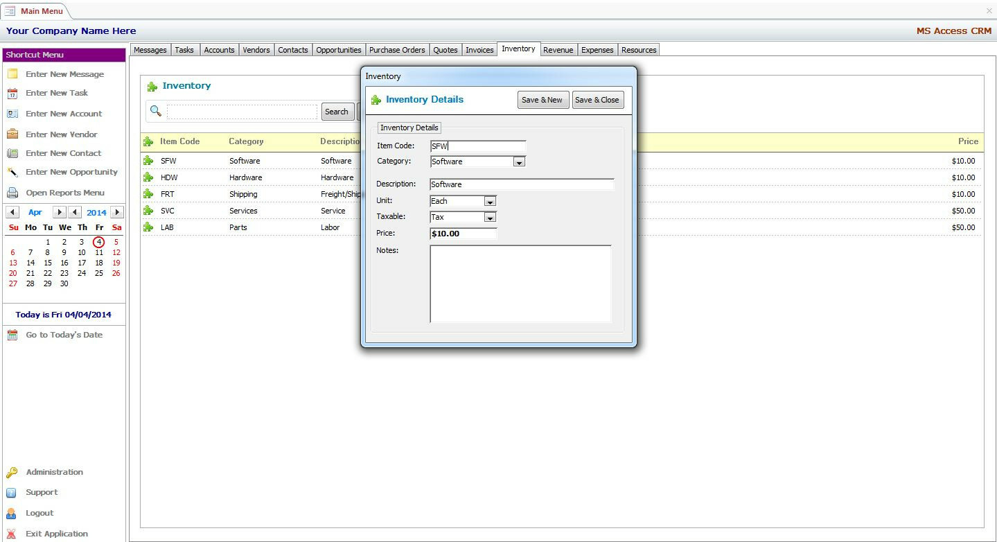 MS Access Based CRM Software – Use As-Is or Customizable