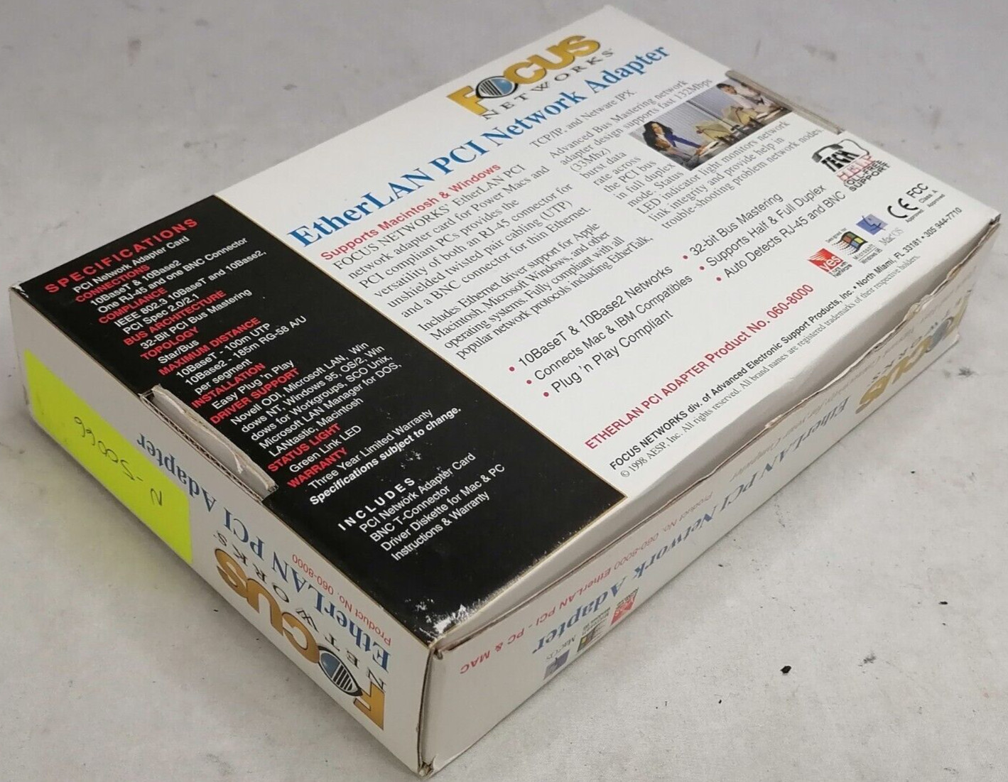 Vintage 1998 Focus Networks EtherLAN PCI Card Driver Disks MacOS/Win95