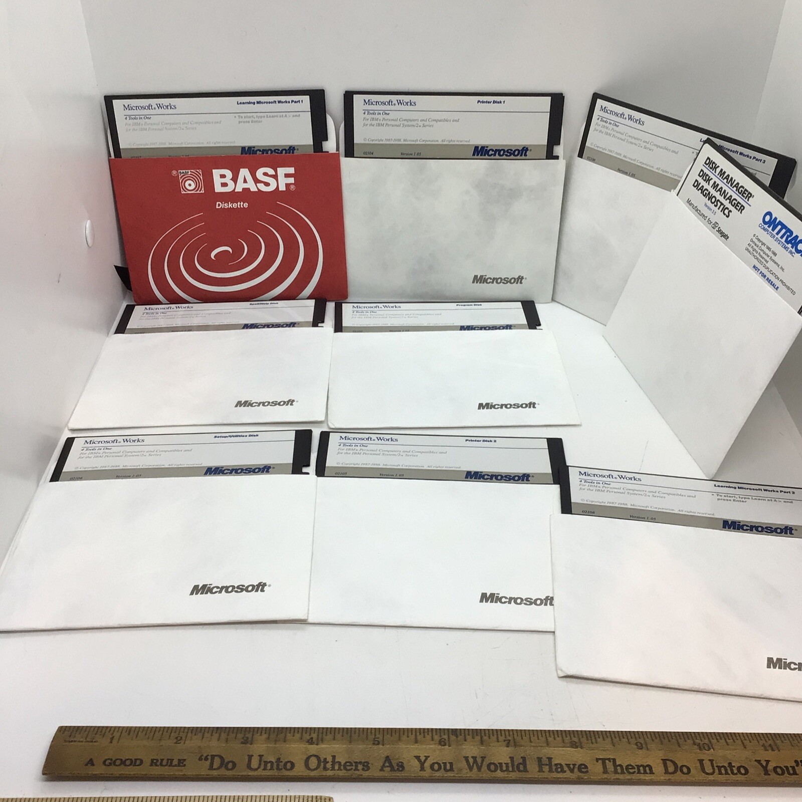 Vintage Microsoft Works Windows Installation Disks (5.25 Floppy) 1987-88 IBM