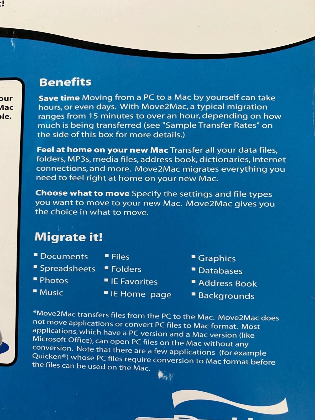 Move 2 Mac -Macintosh PC Transfer your data quickly and easily from PC to MAC