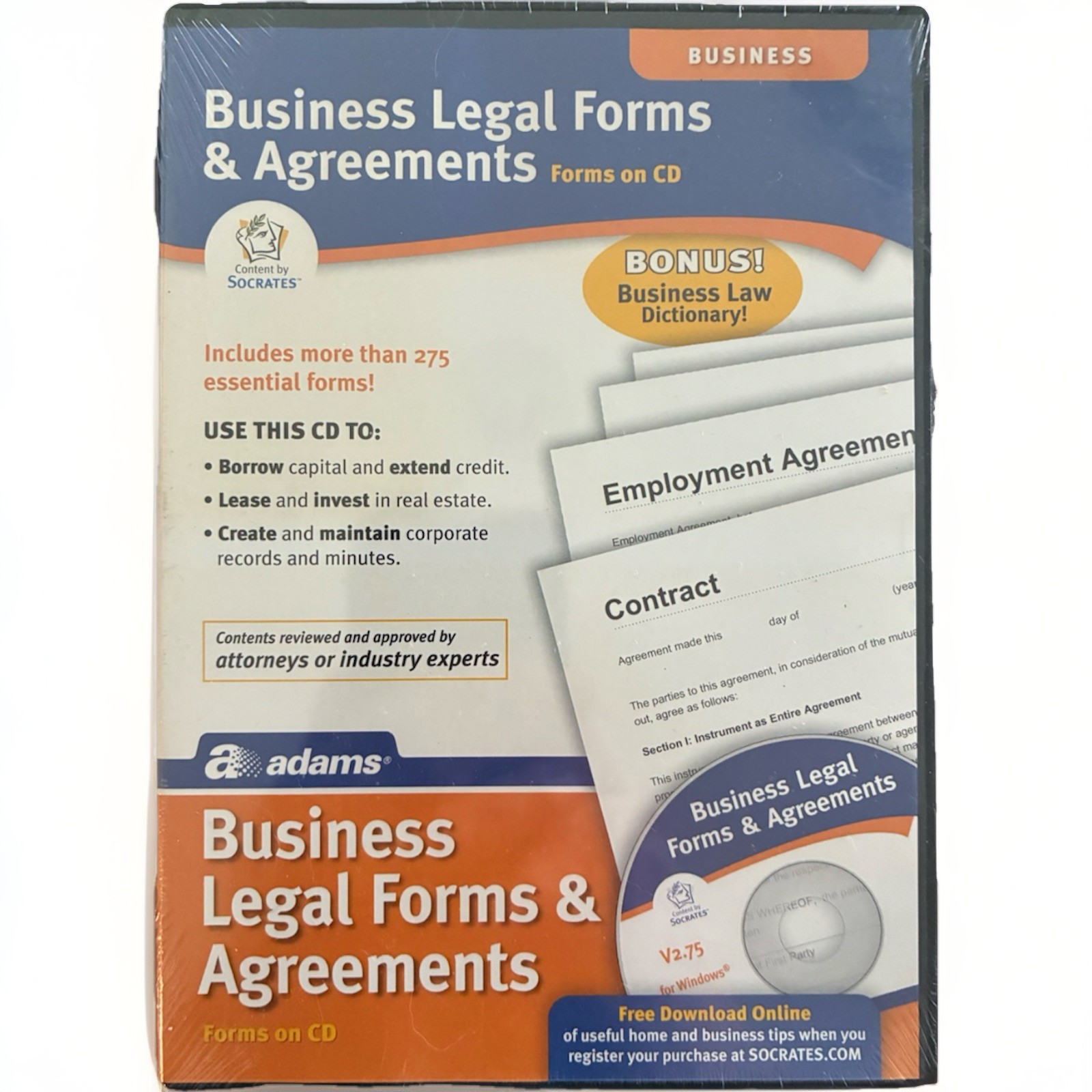 Business Legal Forms & Agreements CD Adams Contracts Templates
