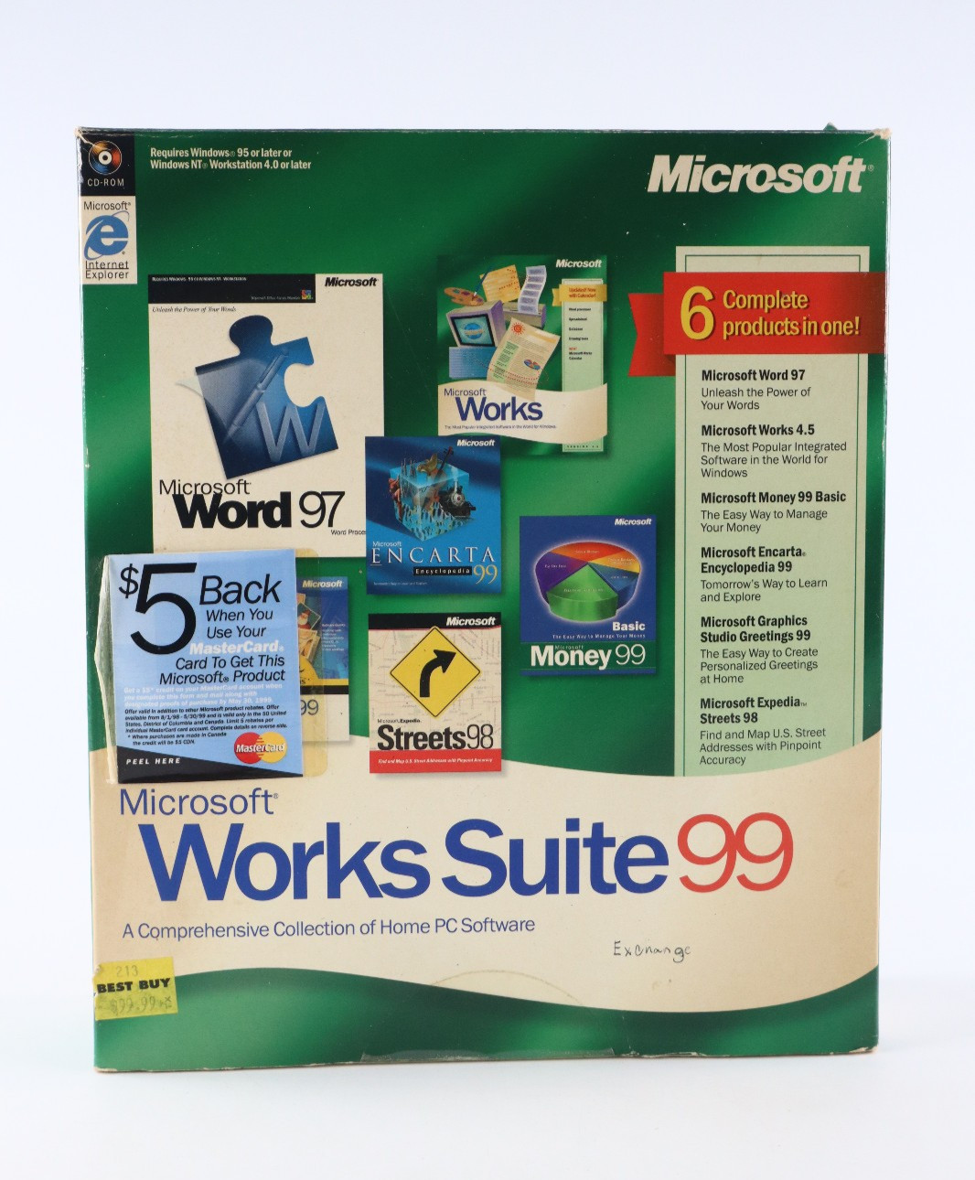 Microsoft Works Suite 99 w/ Product Key Big Box