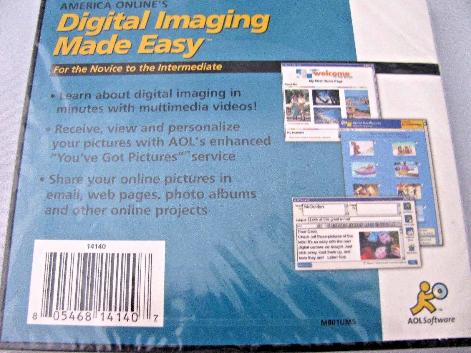 NEW! AOL Digital Imaging Made Easy – PC Software Program CD-Rom