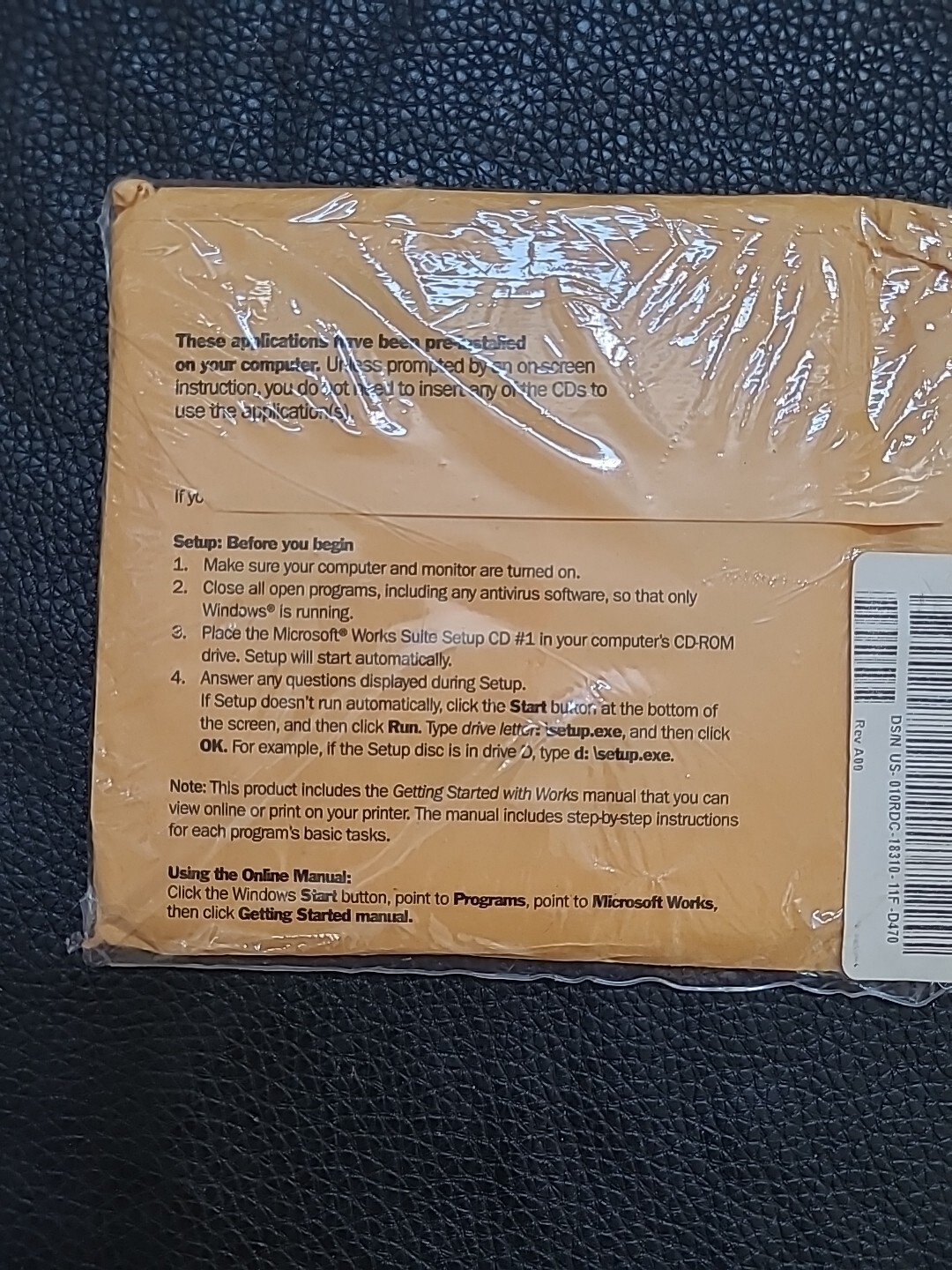 Microsoft Works Suite 2001 w/ Word Money Encarta Set of 6 CDs FACTORY SEALED.