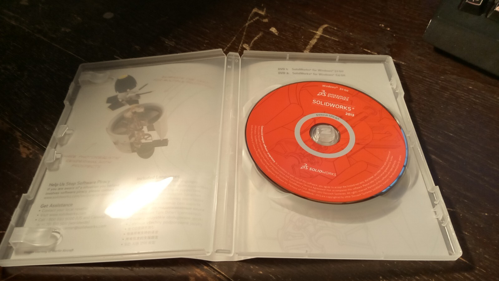 SolidWorks 2013 DVD 2 Discs 32-bit and 64-bit Microsoft No Serial # Included