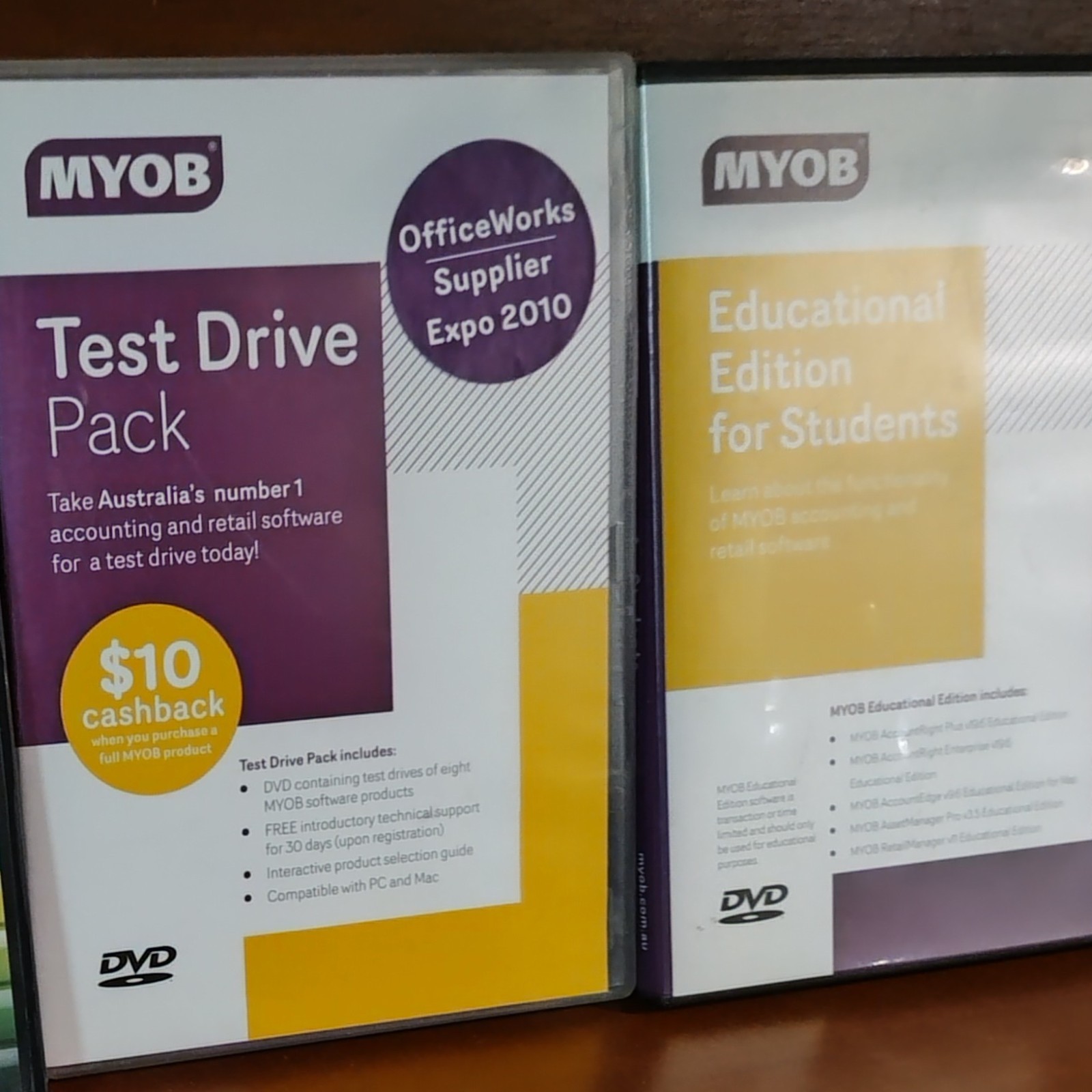 MYOB Software Bundle – Test Drive Pack + Educational Edition – Vintage Training