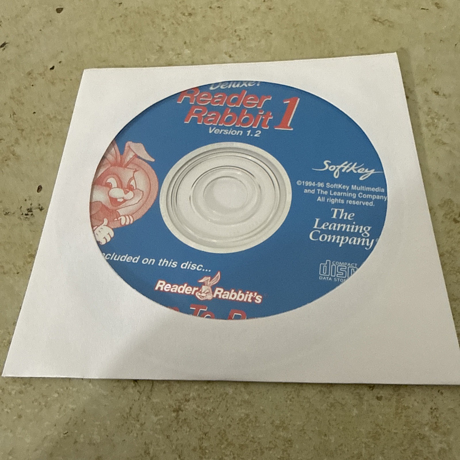 Deluxe 1996 Soft Key Reader Rabbit 1 Version 1.2 – Learn To Read CD Rom Sampler