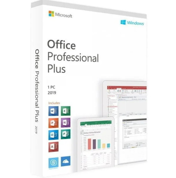 Microsoft Office Pro Plus 2019 – Key in Box Lifetime – Package DVD for windows