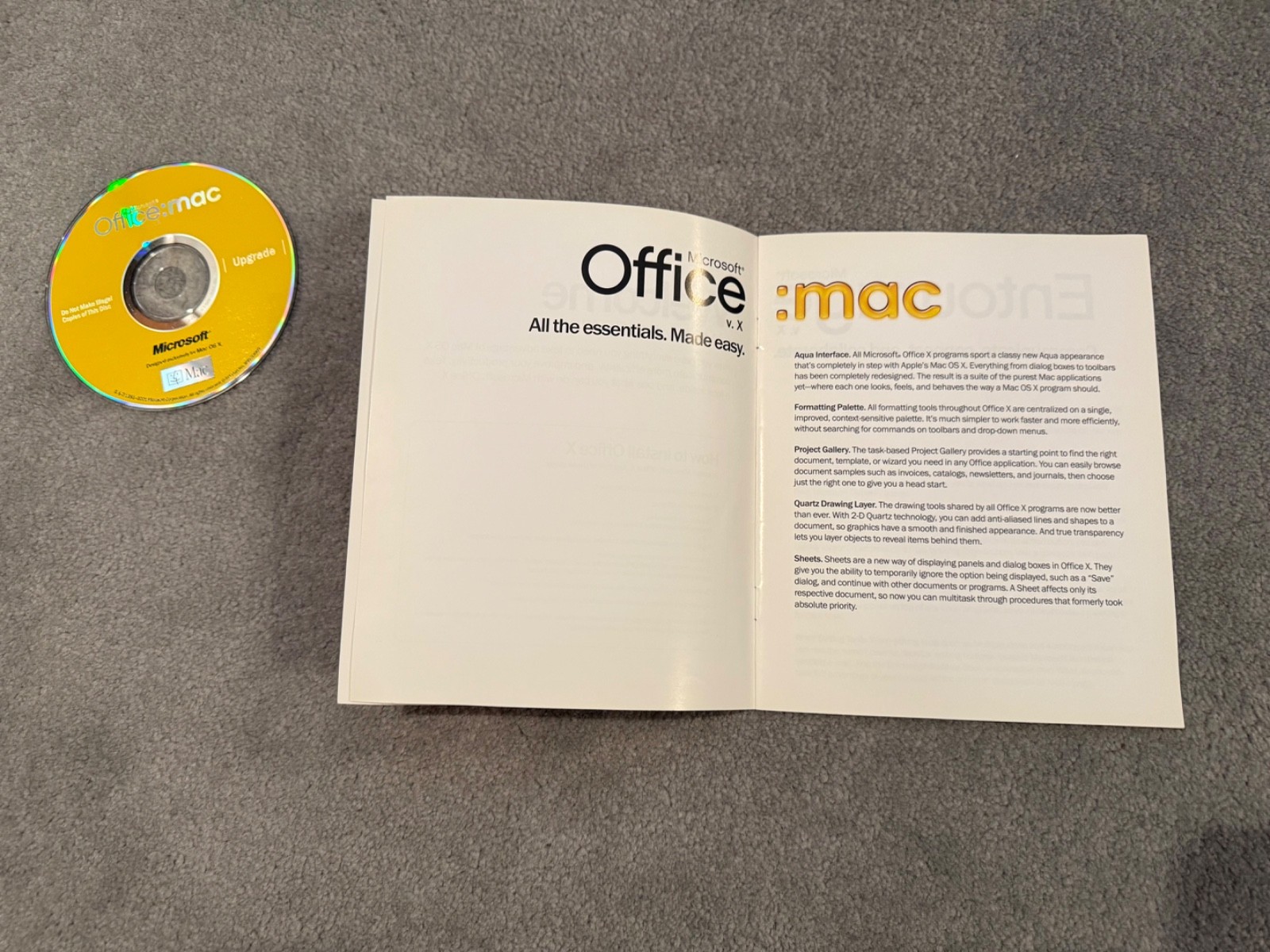 Vintage Microsoft Office:Mac 2001 with Product CD Key