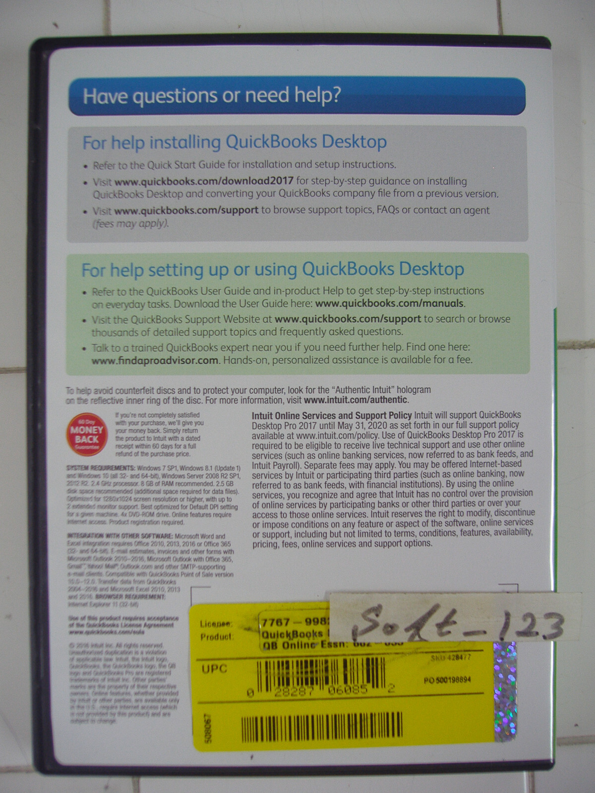 INTUIT QUICKBOOKS PRO 2017 DESKTOP FOR WINDOWS FULL US/ENGLISH RETAIL VERSION