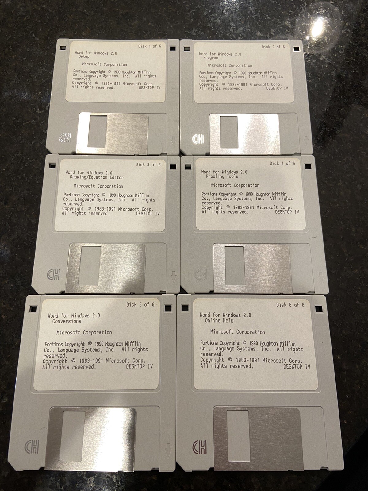 MS Word For Windows 2.0, 6 3.5” Floppy Disks – #0008