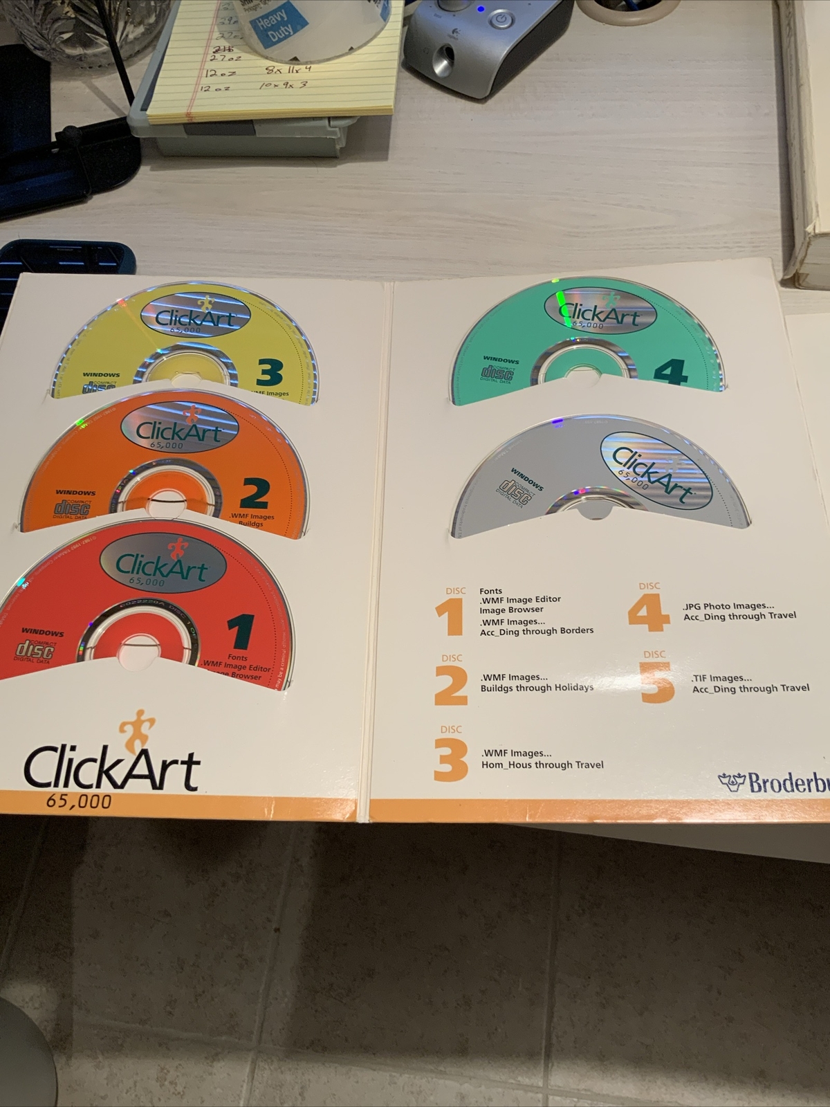 Broderbund ClickArt 65,000! Clip Art Image Pak 5 CD Set. WMF Editor, JPG, TIF