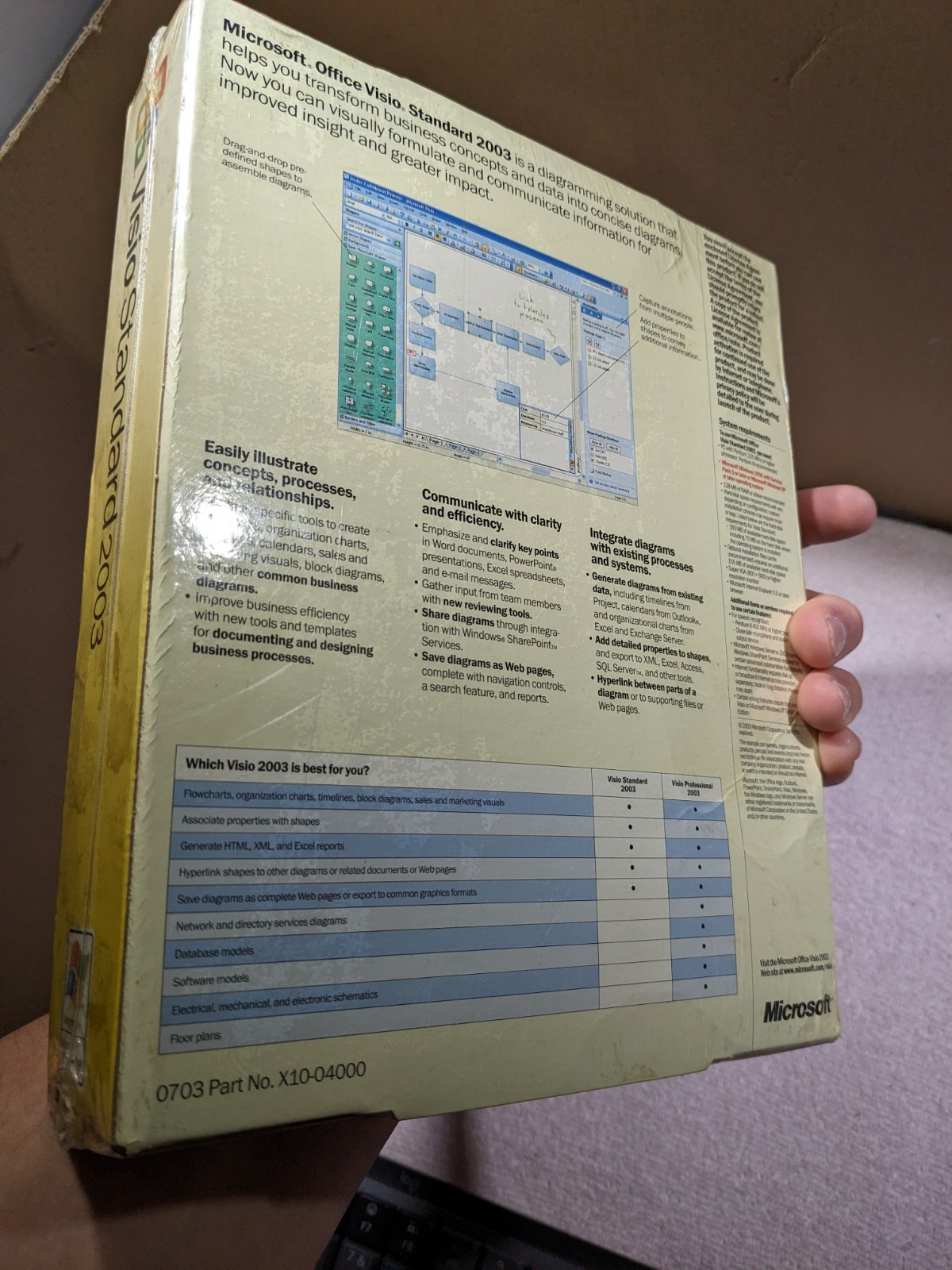 NEW – Microsoft Office Visio Standard 2003 Retail Box – Bent Box