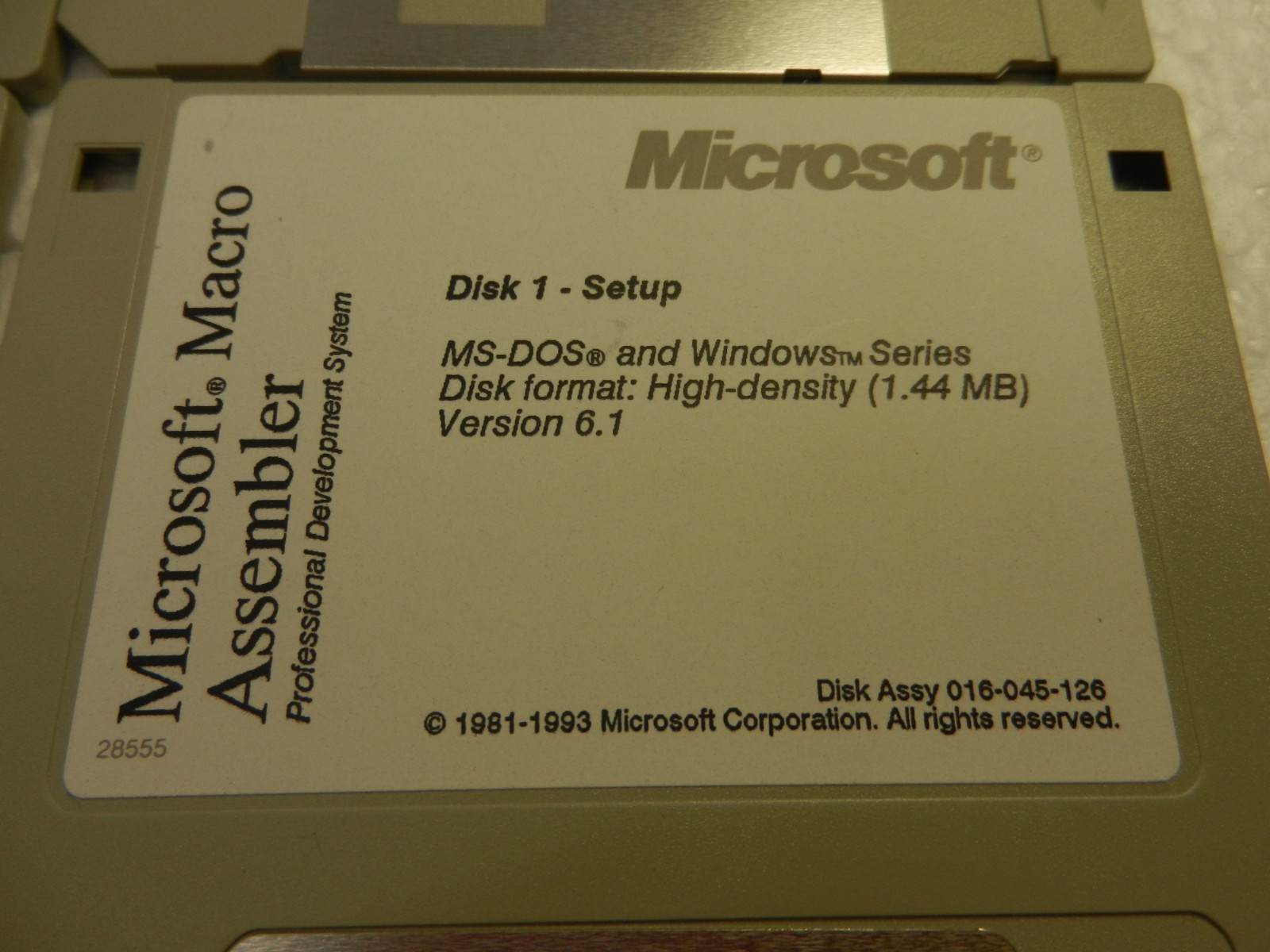 Microsoft Macro Assembler 6.1 MS-DOS / Windows Floppy Disks Floppies 3.5″
