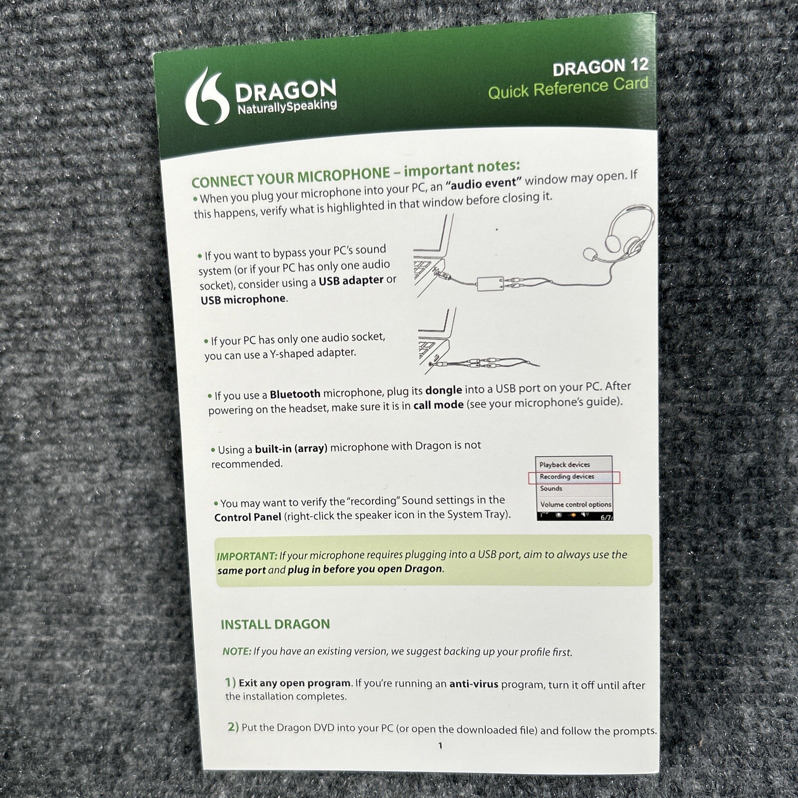 Nuance Dragon NaturallySpeaking Version 12 Premium (Retail) for Windows Open Box
