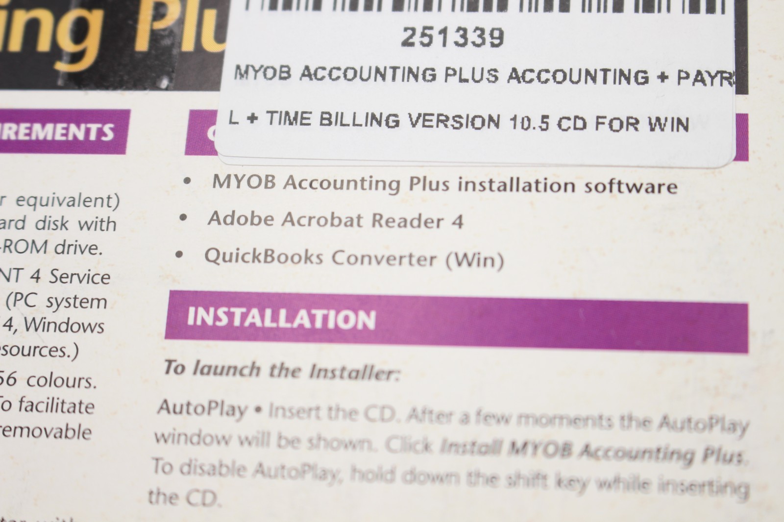 MYOB ACCOUNTING PLUS 10.5.1 10 Windows Mac OS Software FULL VERSION Perpetual