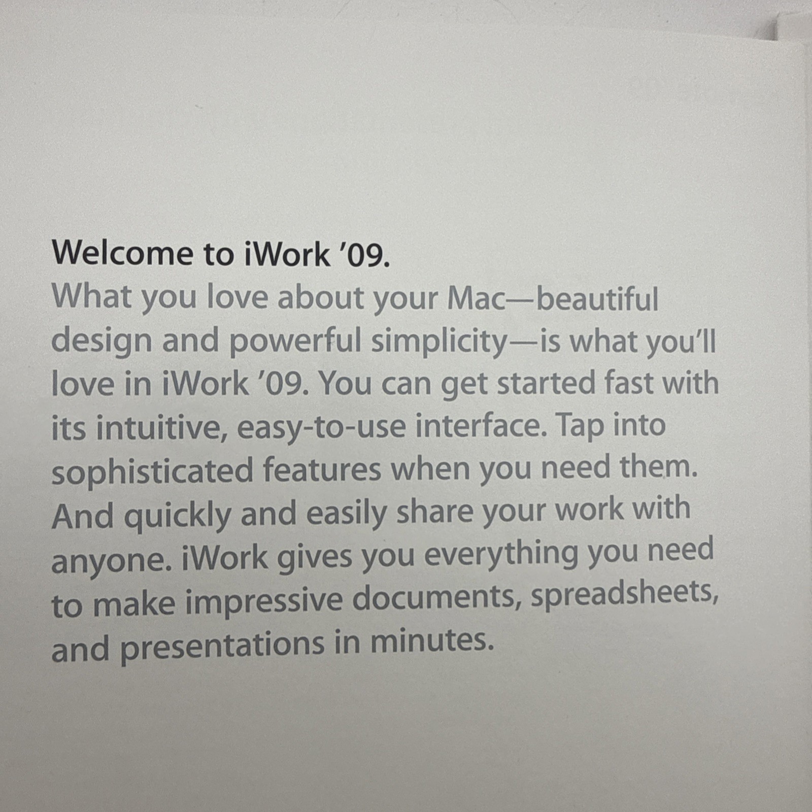 Apple iWork ’09 MB942Z/A Mac Productivity Suite DVD Boxed