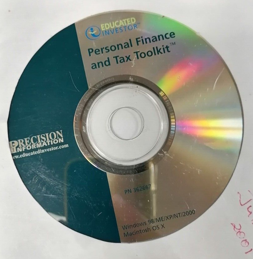 Educated Investor Personal Finance and Tax Toolkit Software CD