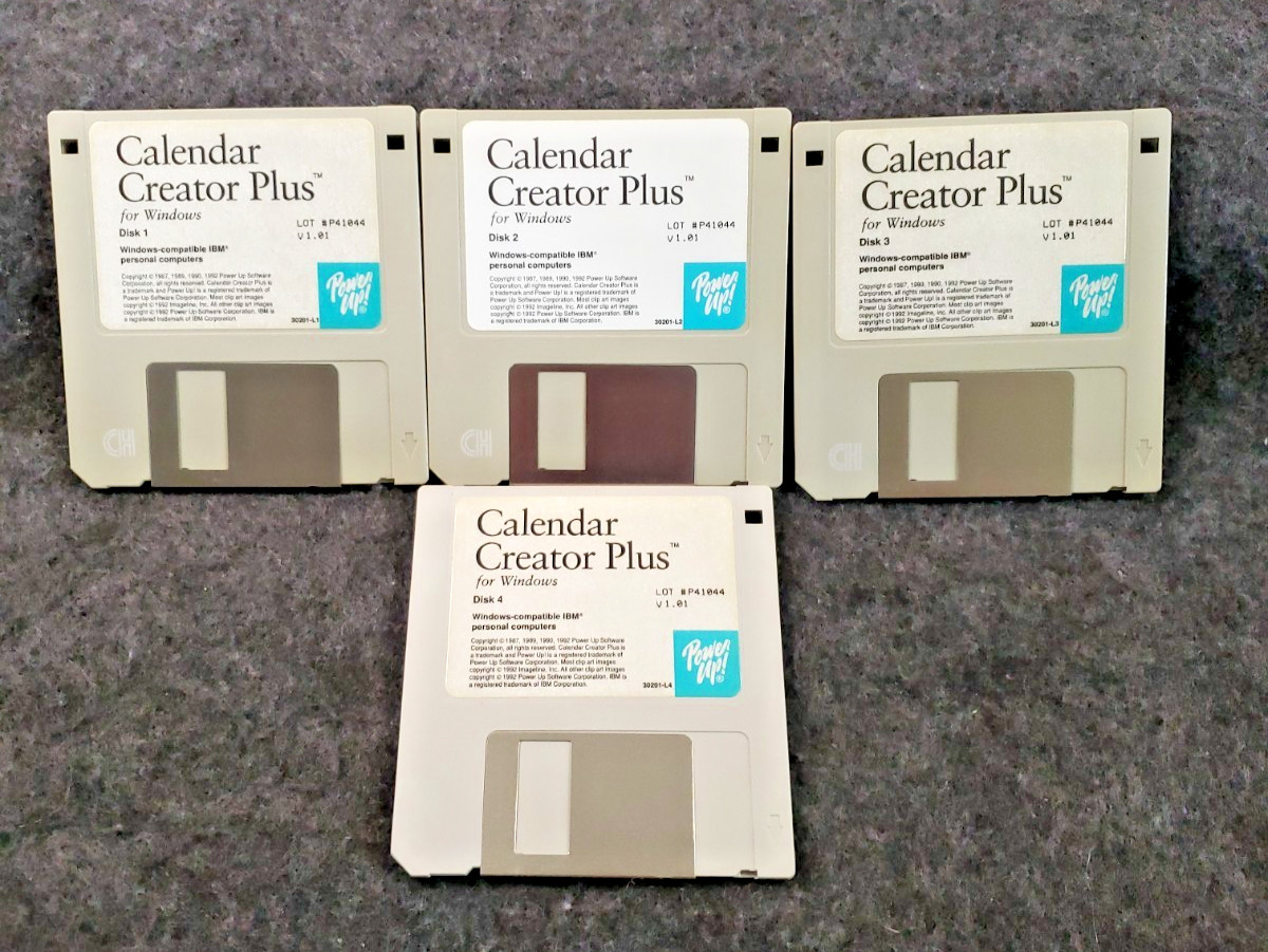 Vintage Spinnaker Calendar Creator Plus Version 1 for Windows 3.1 (C19B2)