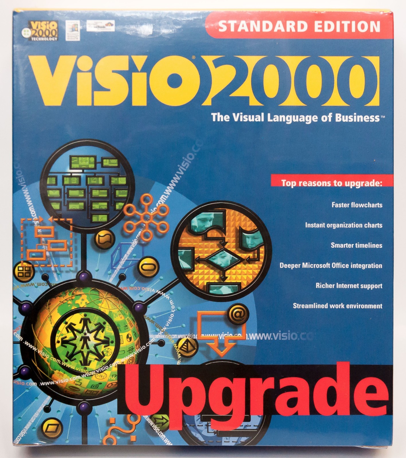 VISIO 2000 Standard Edition Upgrade PC CD-ROM software new sealed retail box