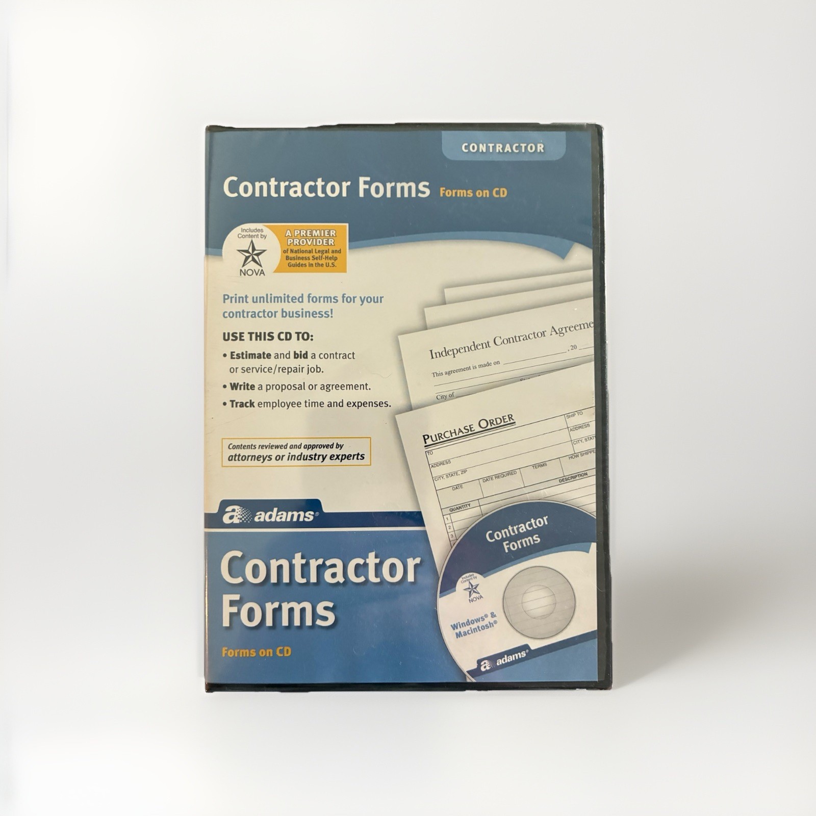 Contractor Forms CD Adams Construction Business Forms Software NEW Sealed