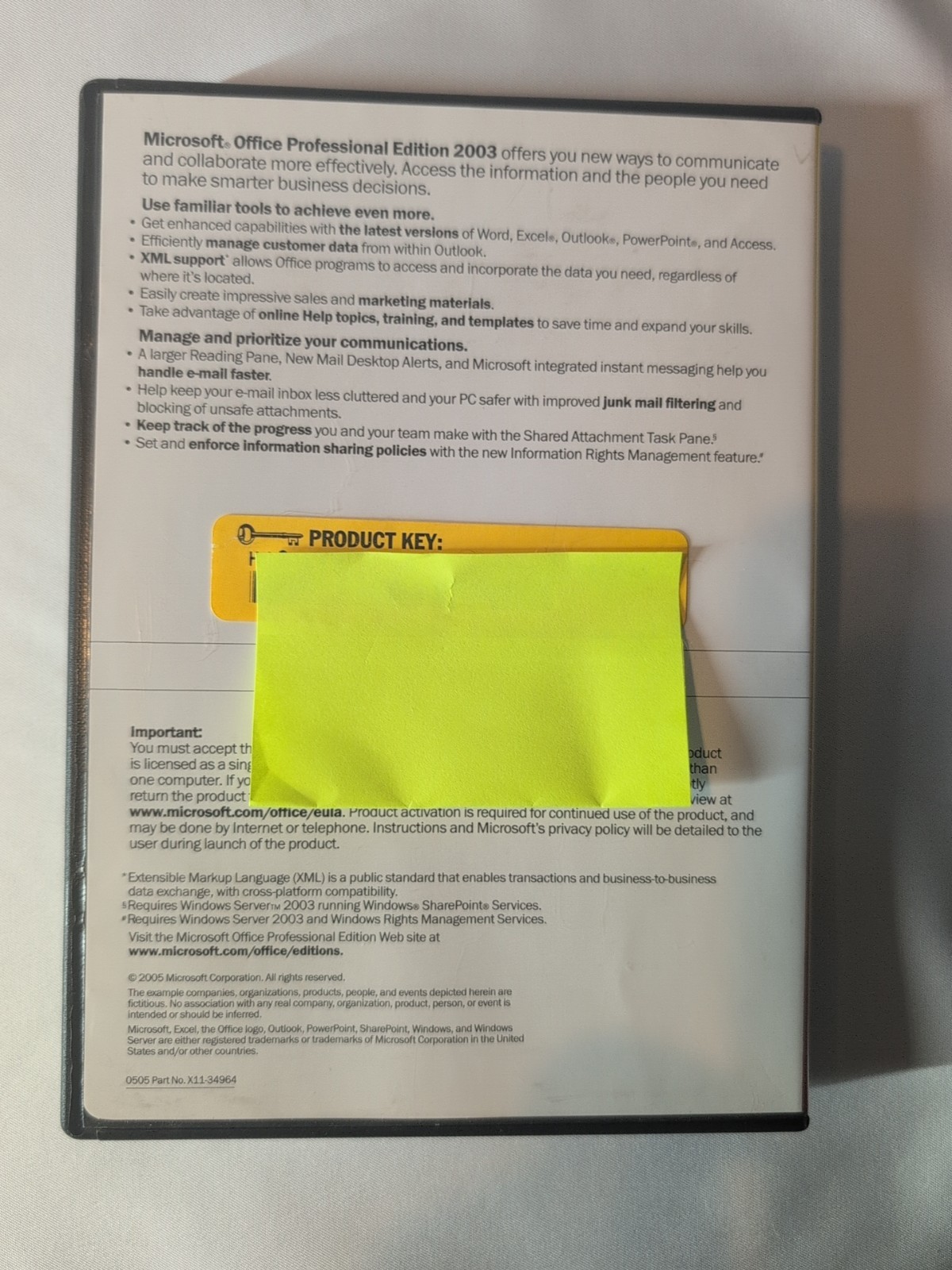 Office 2003 Upgrade Pro Edition. DVDs And COA