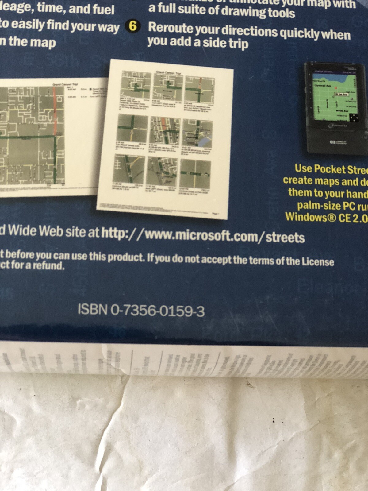 Microsoft Streets & Trips 2001 PC Software Program Bigbox Big Box