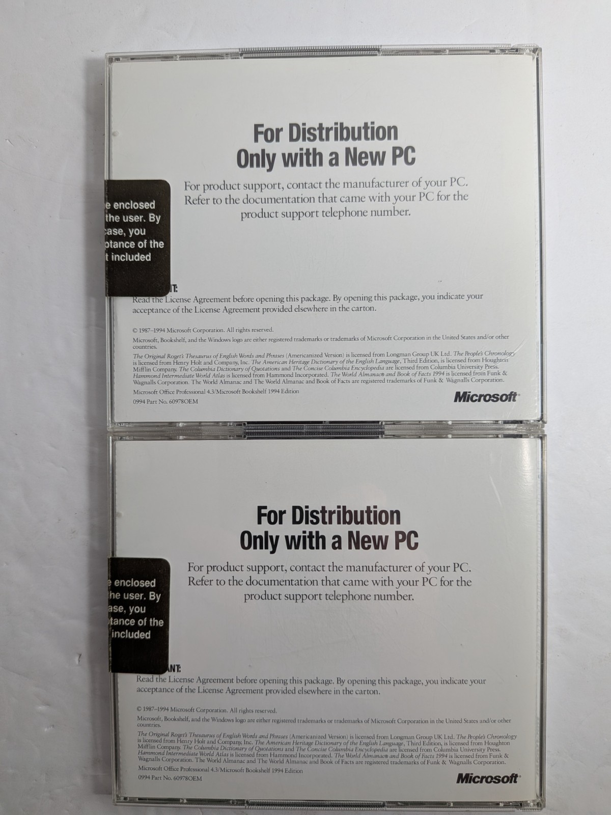 Microsoft Office Professional and Bookshelf Software 4 CD | 1994 Vintage Windows