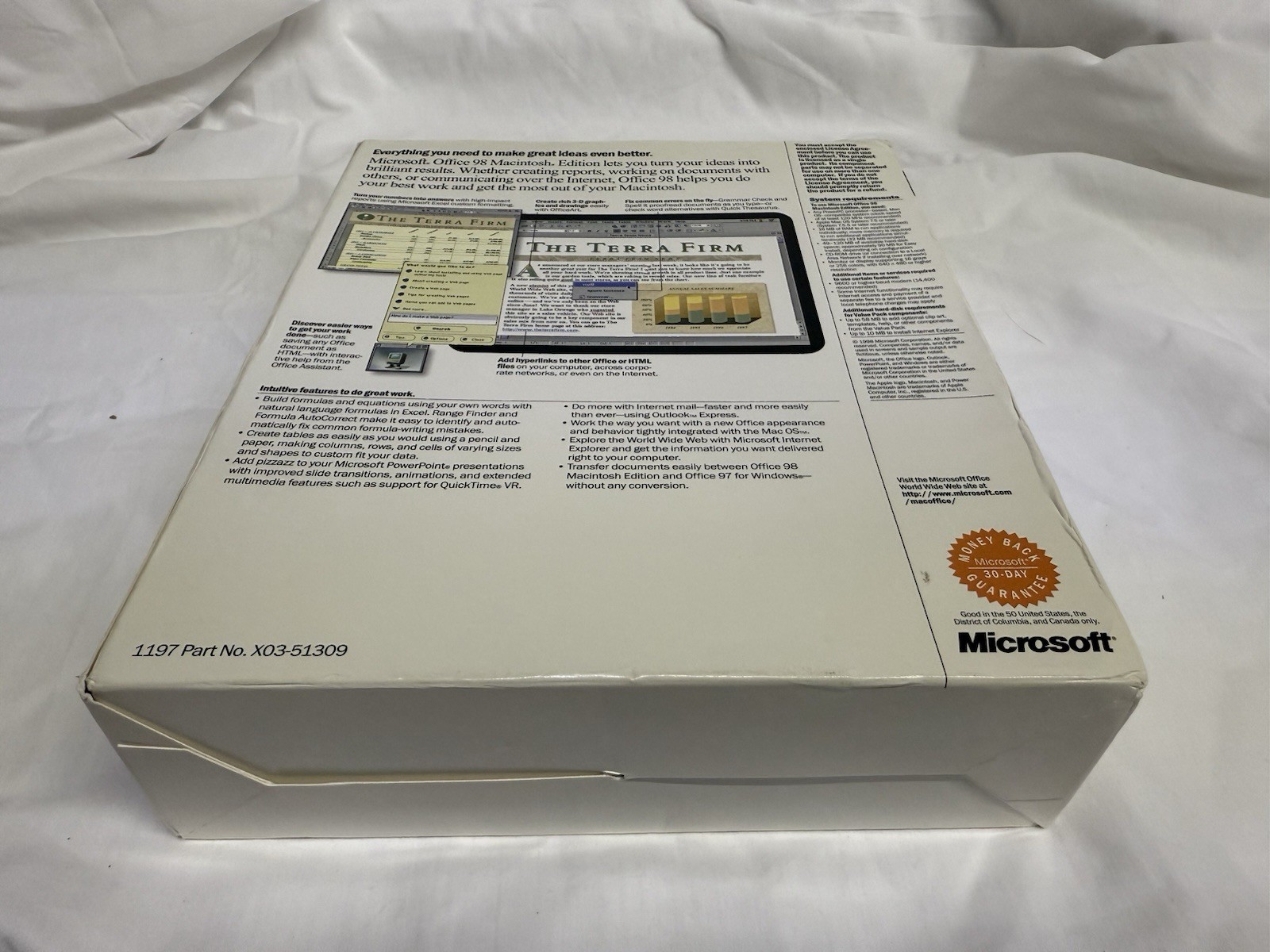 Microsoft Office 98 Macintosh Edition Complete W/Booklets – Untested – Big Box