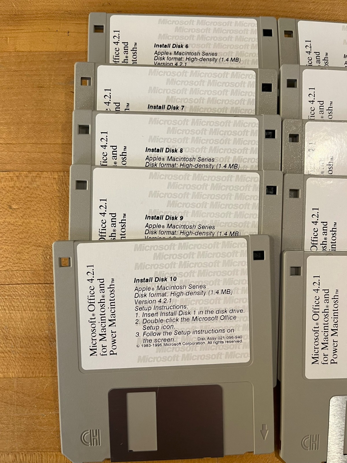 Microsoft Office 4.2.1 for Macintosh, INCOMPLETE Set of Floppy Disk 6-15 26-34