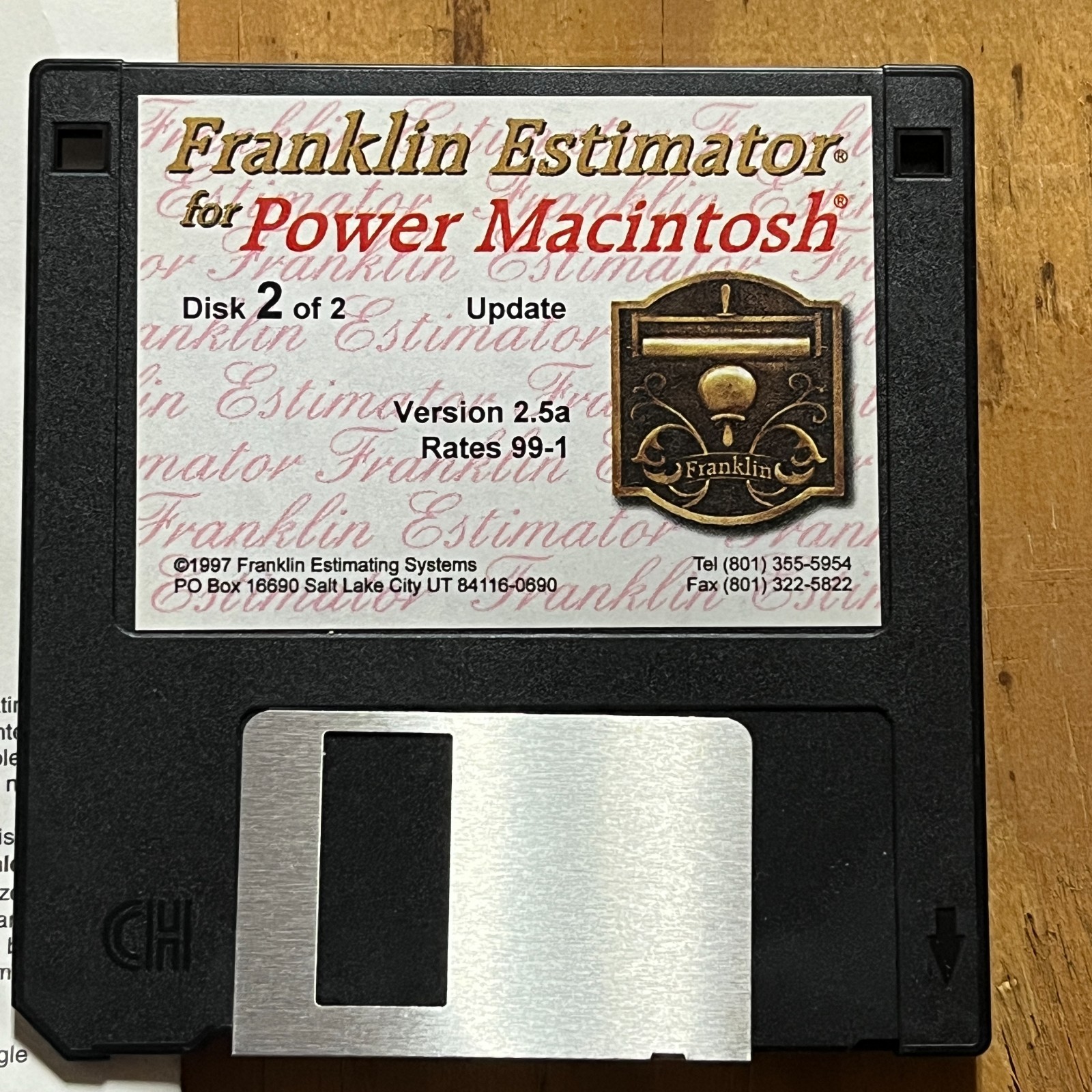 Franklin Estimator Version 2.5, 1994 3.5″ Floppy Disk In Packaging For Macintosh