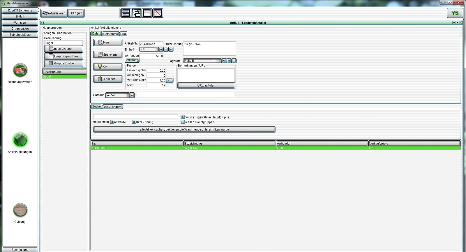 Dealer Software, Import, Export, Accounting and Accounting Program, WaWi, P&L