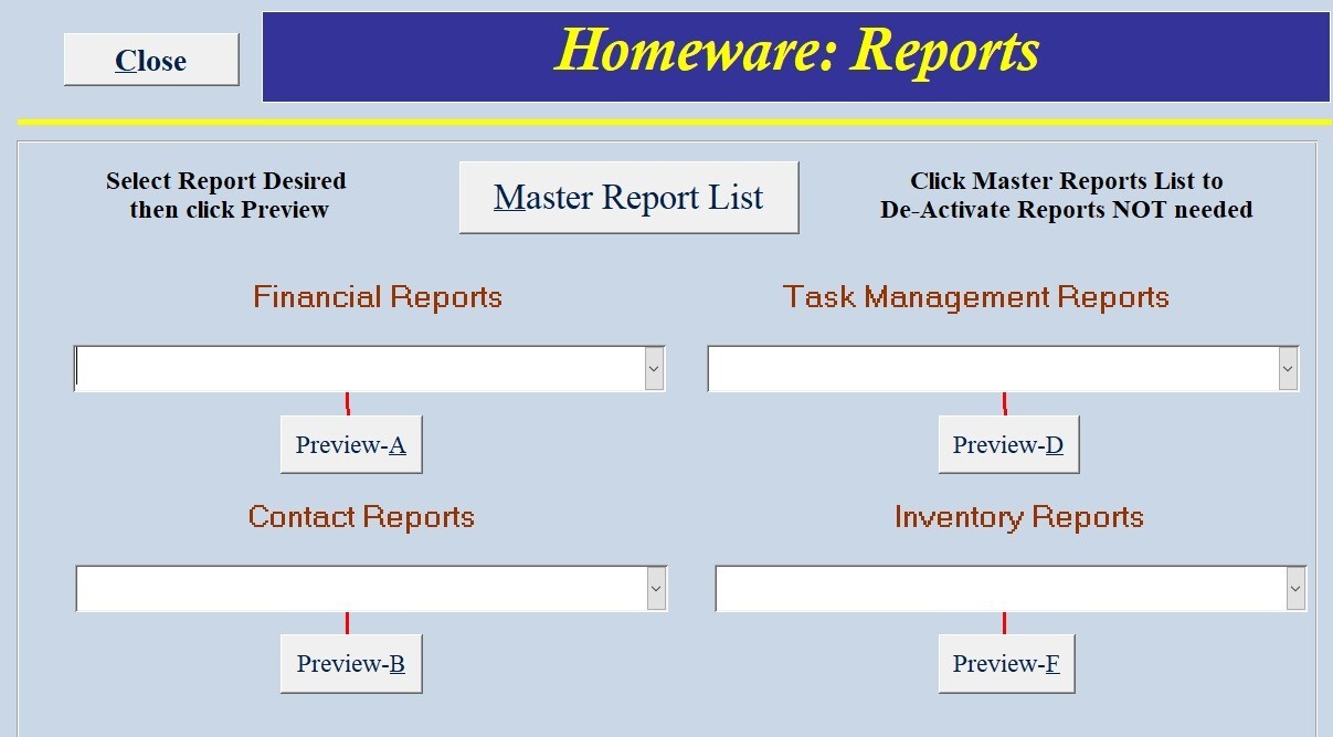 Home Management Database for Personal Finance, Inventory & more, uses MS Access