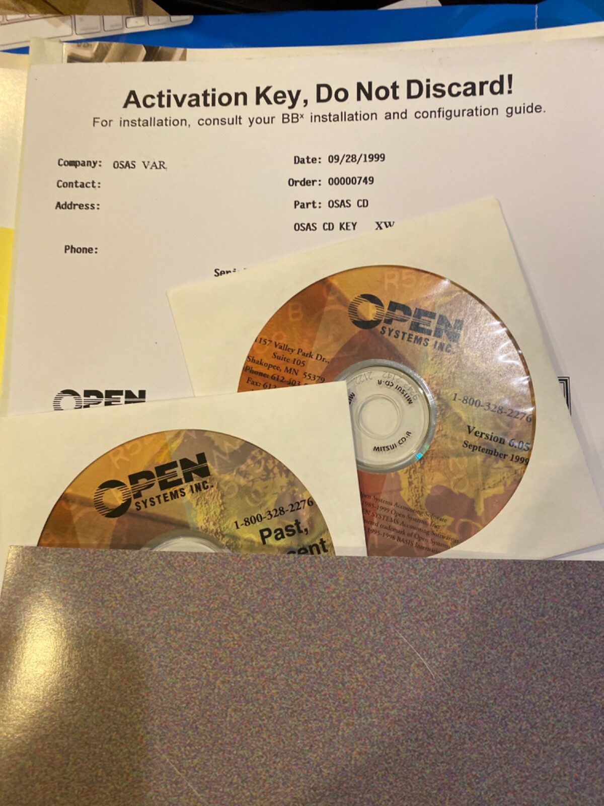 UNUSED COMPLETE Open Systems Accounting Software+ DEV KIT +ACTIVATION KEY