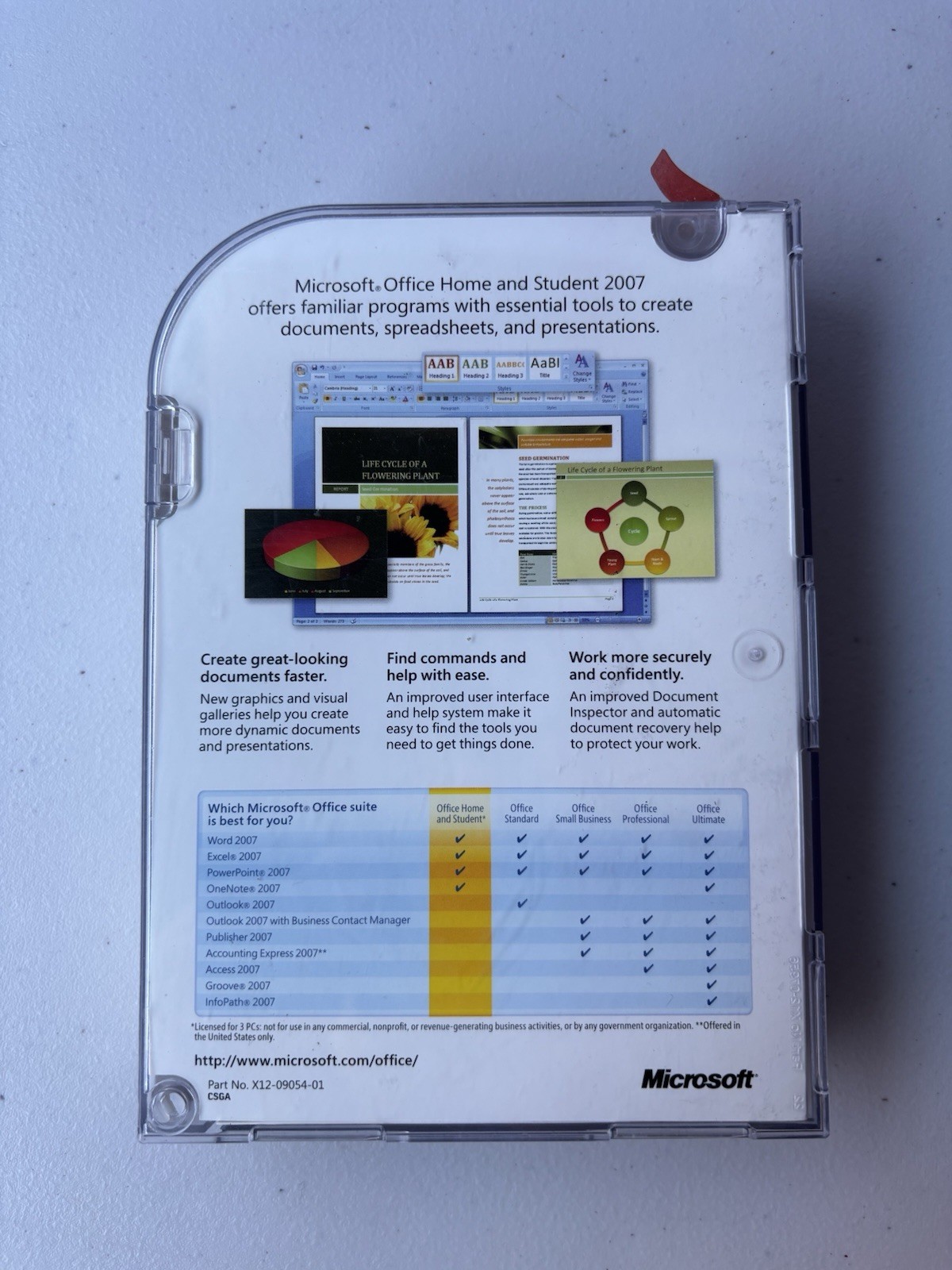 Microsoft MS Office Home and Student 2007 Word Excel PowerPoint OneNote W/ Key