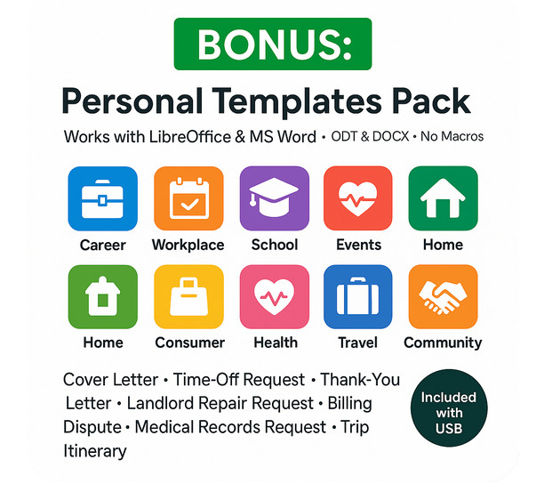 Libre Office Suite – Word Processing – Home – Student – Business – FREE Shipping