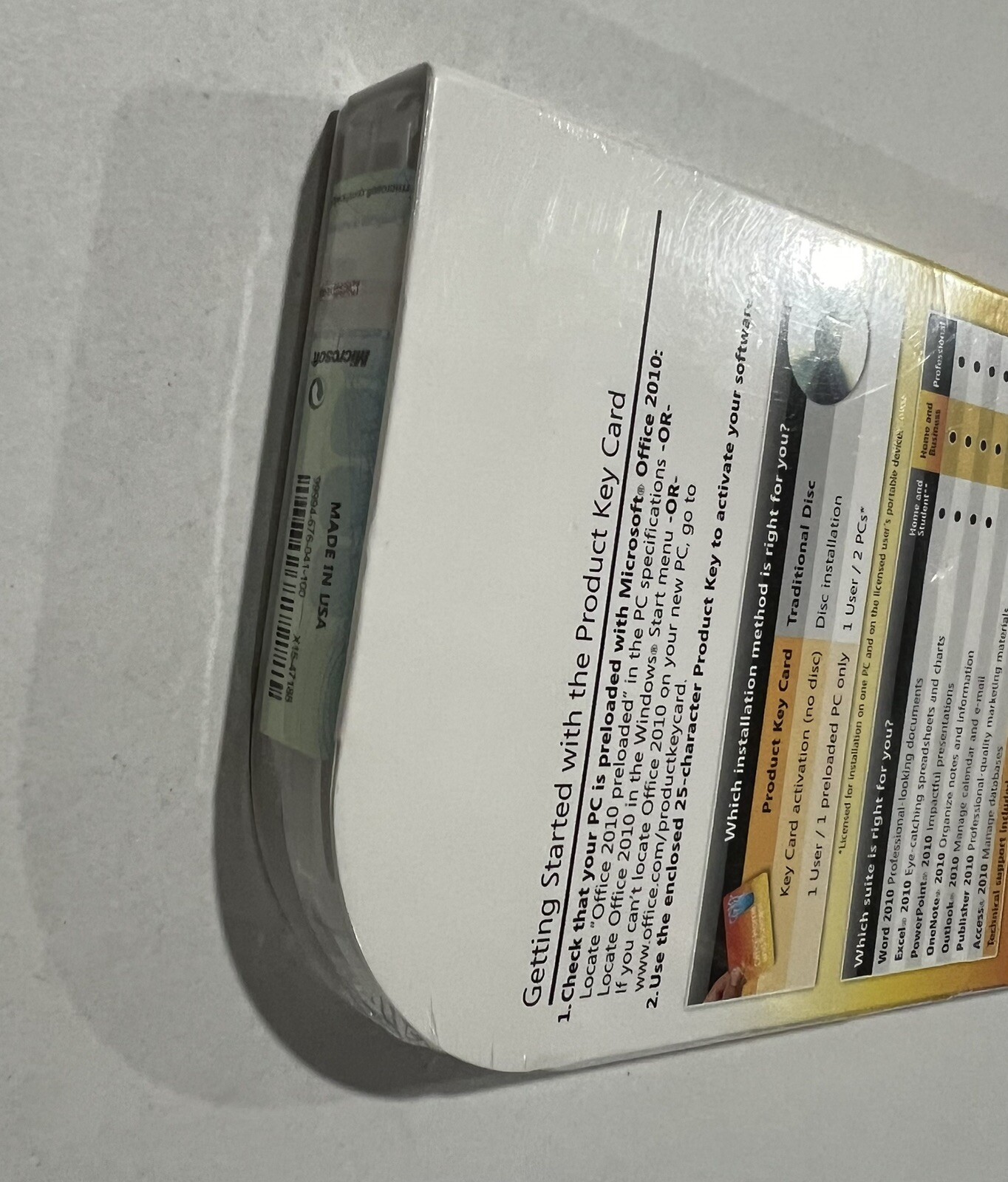 Genuine MS Microsoft Office 2010 Home and Business Product Key Card (PKC)