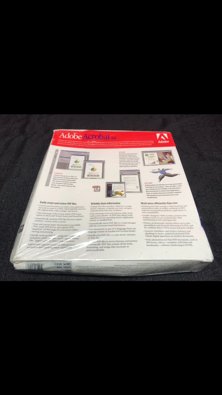 Adobe Acrobat 4.0 for Windows 22001201 ACRO, 4.0, WIN, RET UE,CD – NEW – SEALED