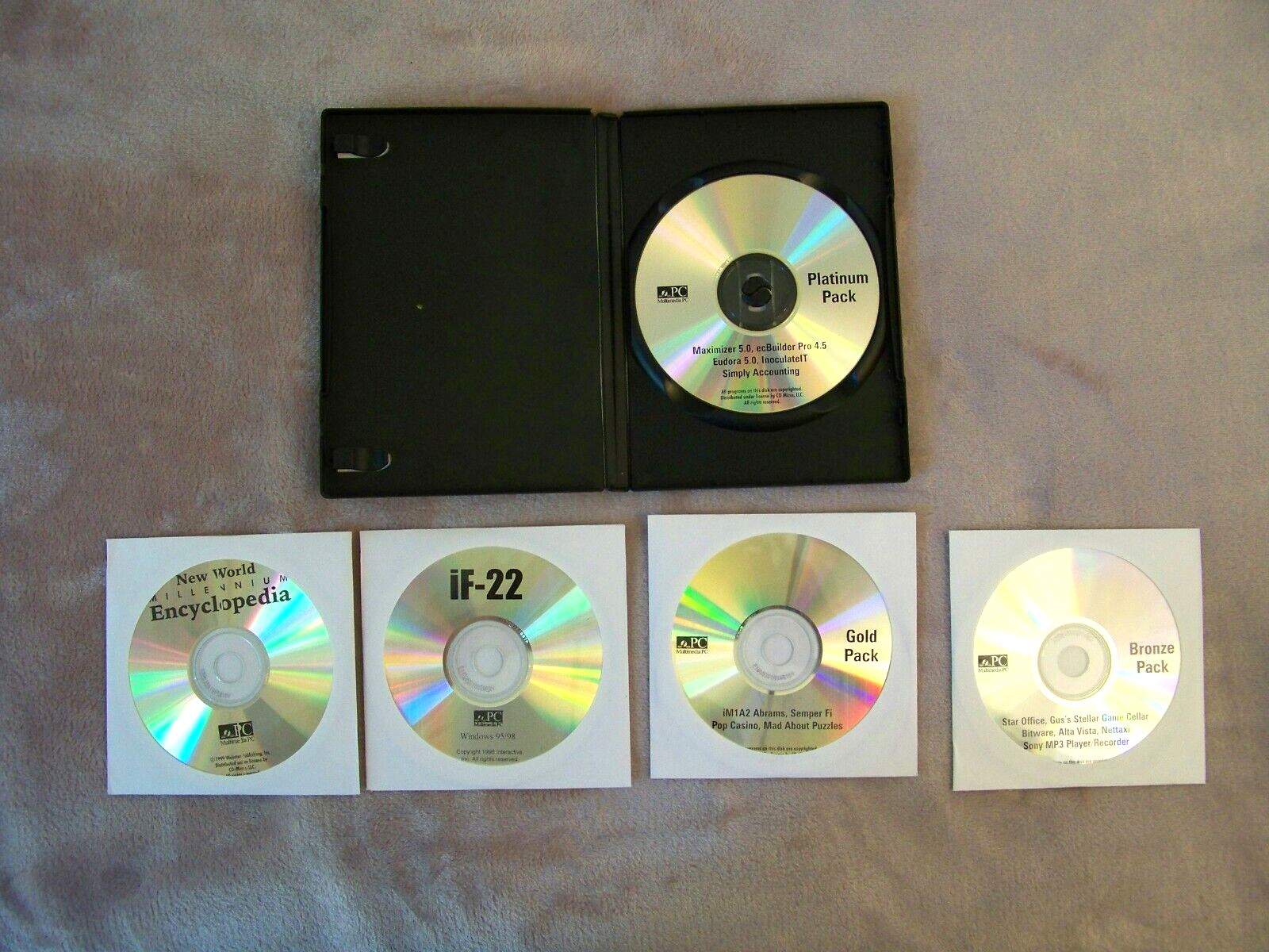 Vintage 1990s Home And Office Platinum Pack Various Software Games CD Micro