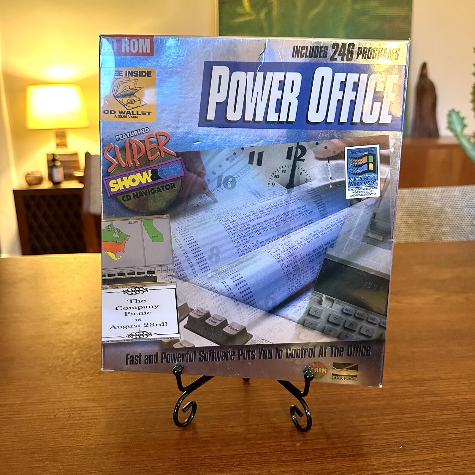 Vintage Power Office CD ROM Software Laser Magic 1995 Windows 95, 246 Programs