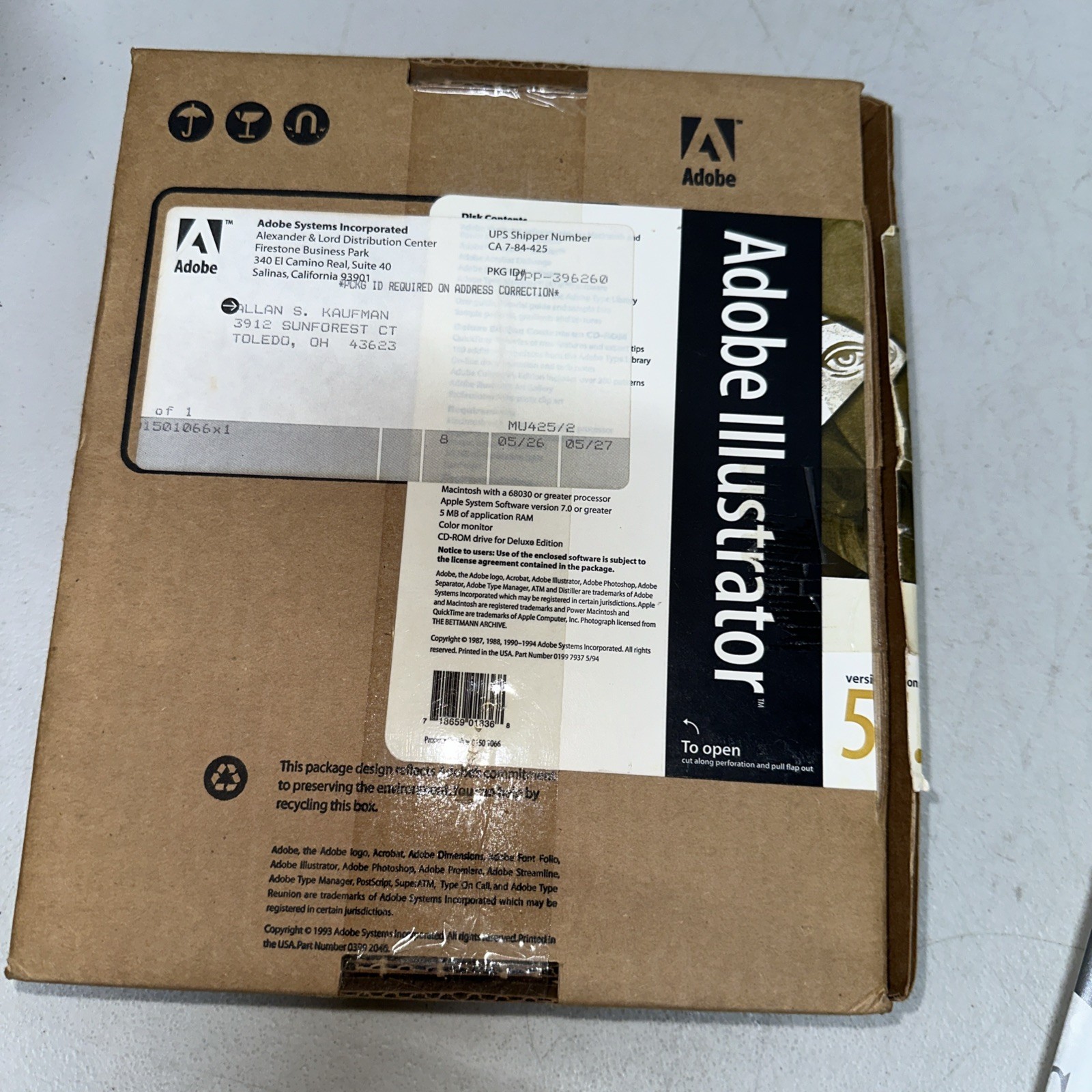 ✅ Adobe Illustrator~5.5~Macintosh~1994~3.5″ Floppy Disks With Manuals Disks 1-7