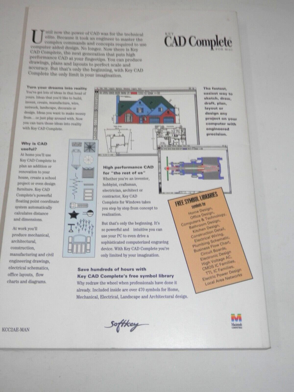Key CAD Complete for Mac Version 1.5 • 3.5″ Floppy Big Box 1994 Vintage Software