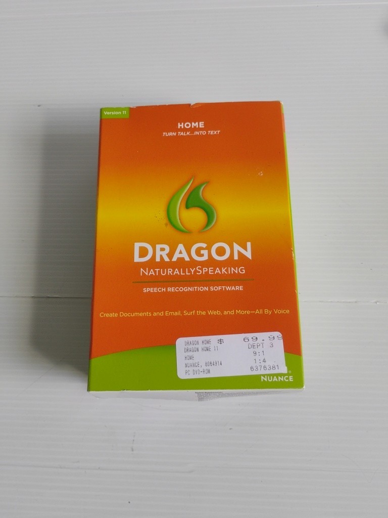 Dragon Nuance Naturally Speaking Home V.11 Speech Recognition Software