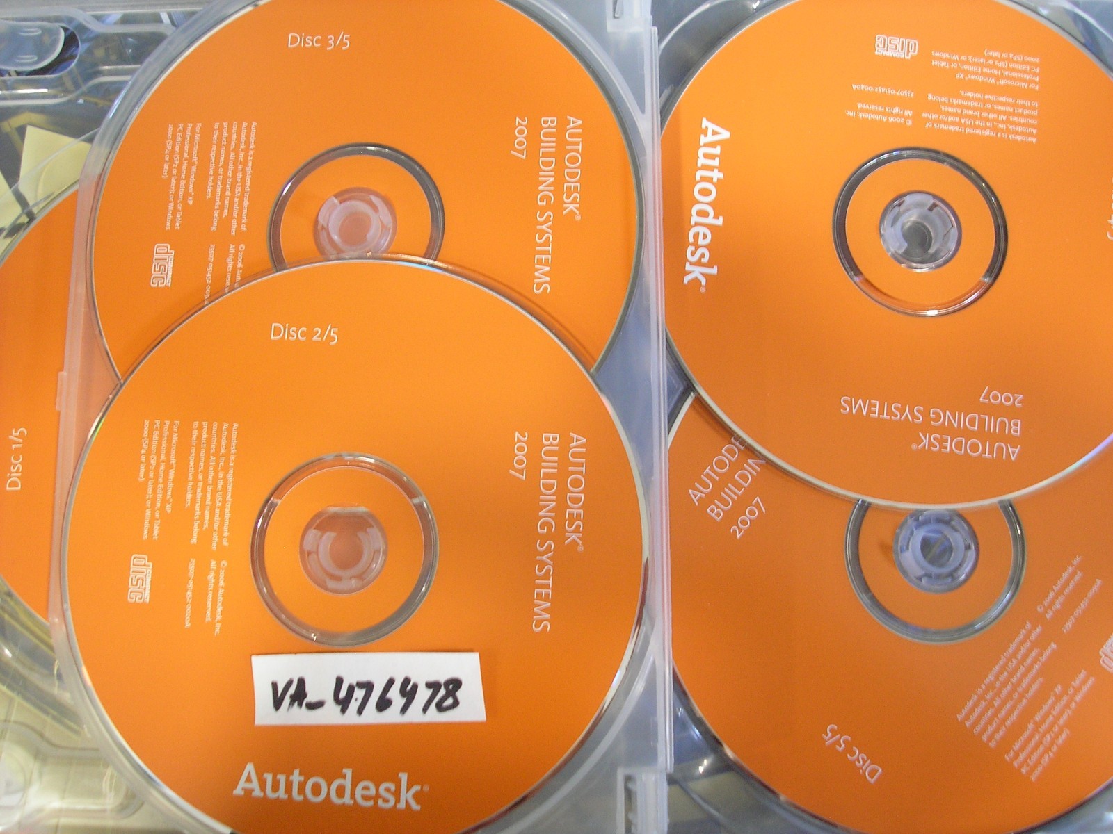 AutoDesk Building Systems 2007 Software 5 Disc s w / Manual / Serial Number