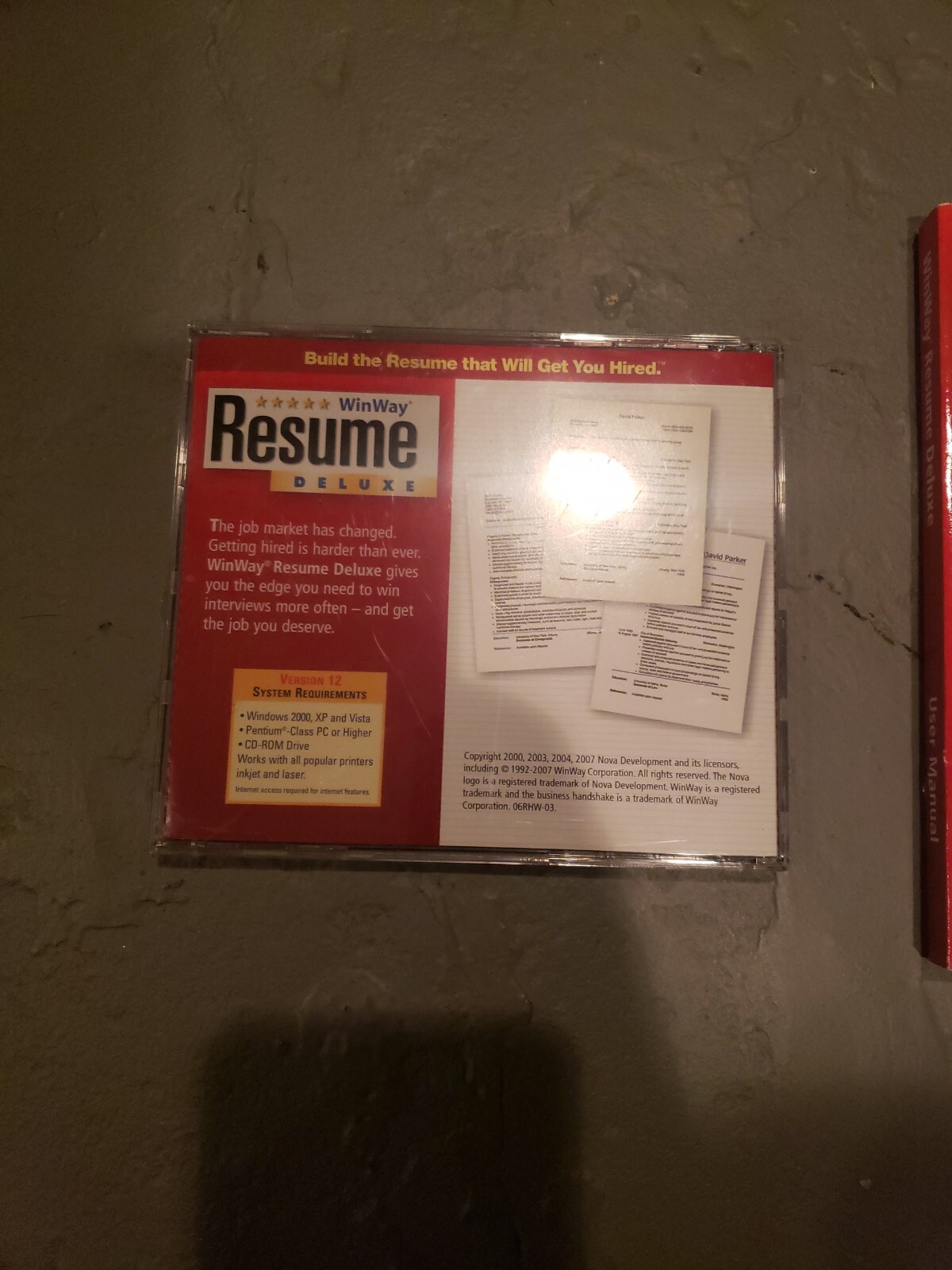 Winway Resume Deluxe Version 12 For Windows 2000 with user manual