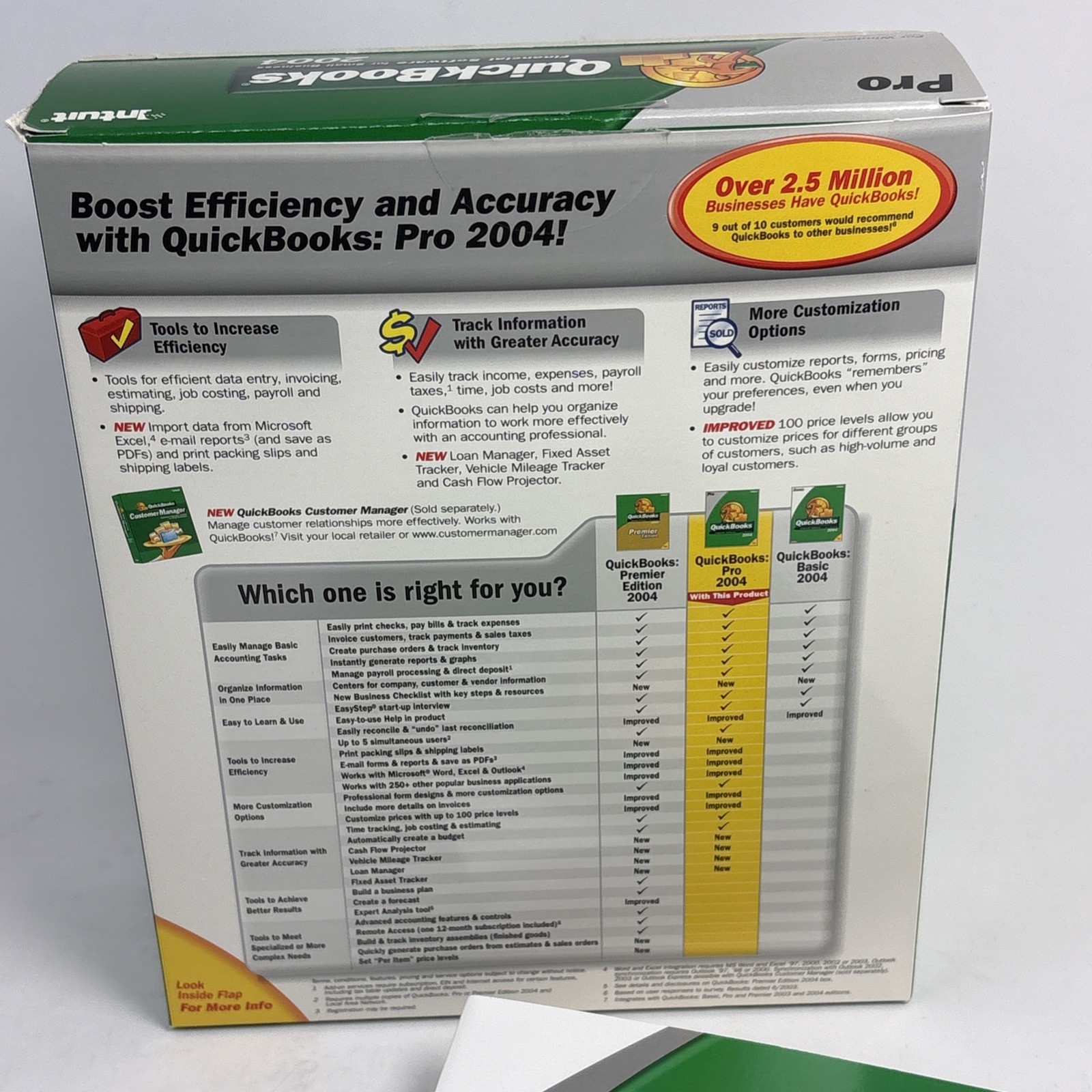 Intuit QuickBooks Pro 2004 with License Key for Windows 98/ME/2000/XP In Box