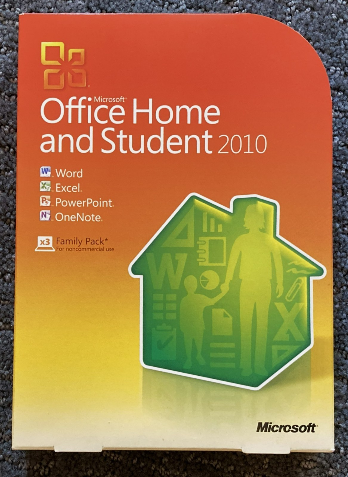 Microsoft Office Home and Student 2010, Family Pack, w/ Product Key, Manual
