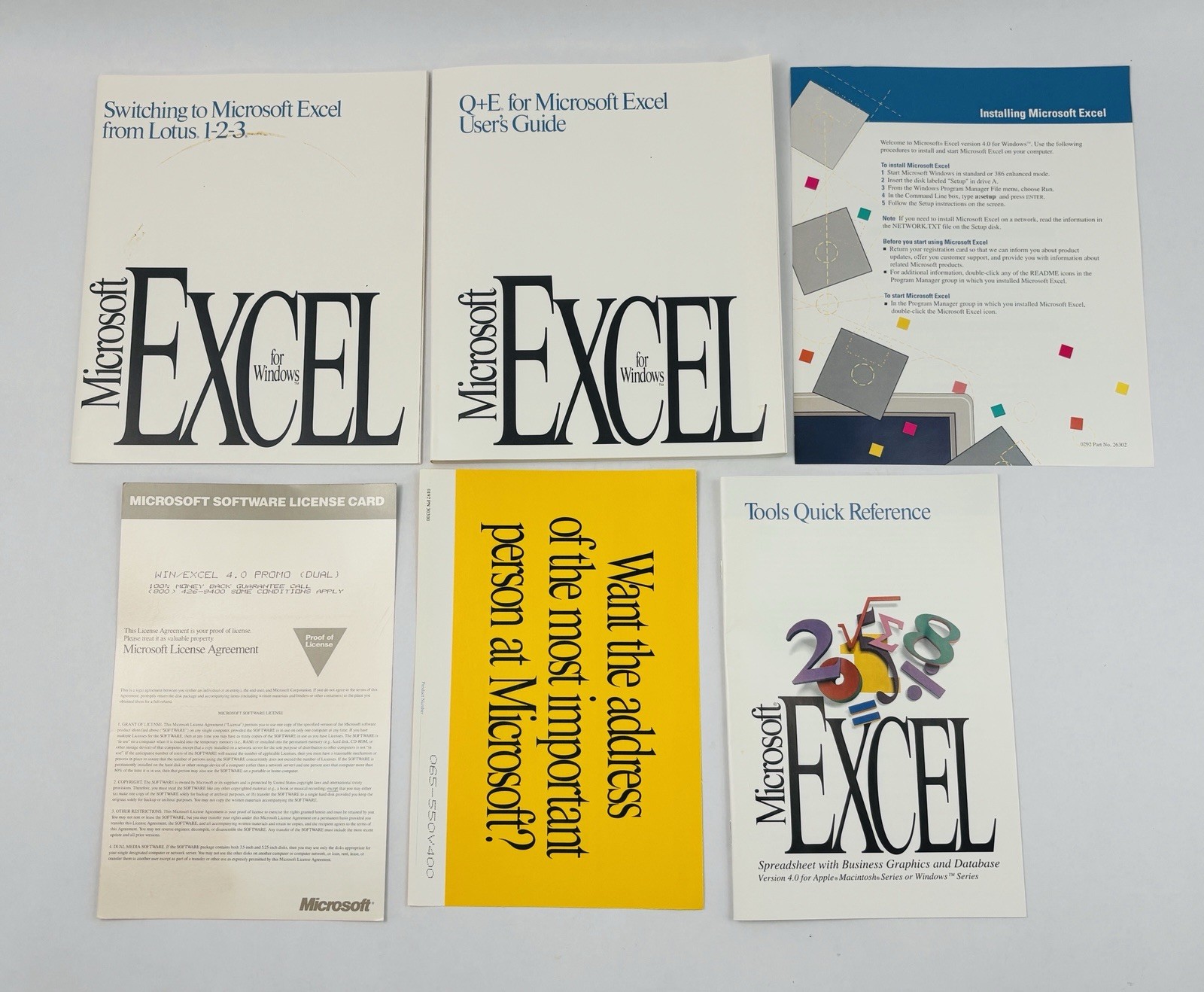Vtg Microsoft Excel 4.0 Windows Box Set PROMO SAMPLE 1992 3.5″ & 5.25″ Disks